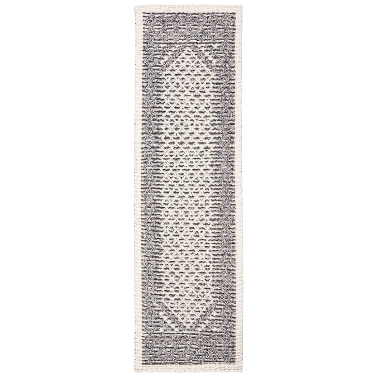 SAFAVIEH Handmade Natura Teresina Transitional Geometric Cream/Navy Wool Rug