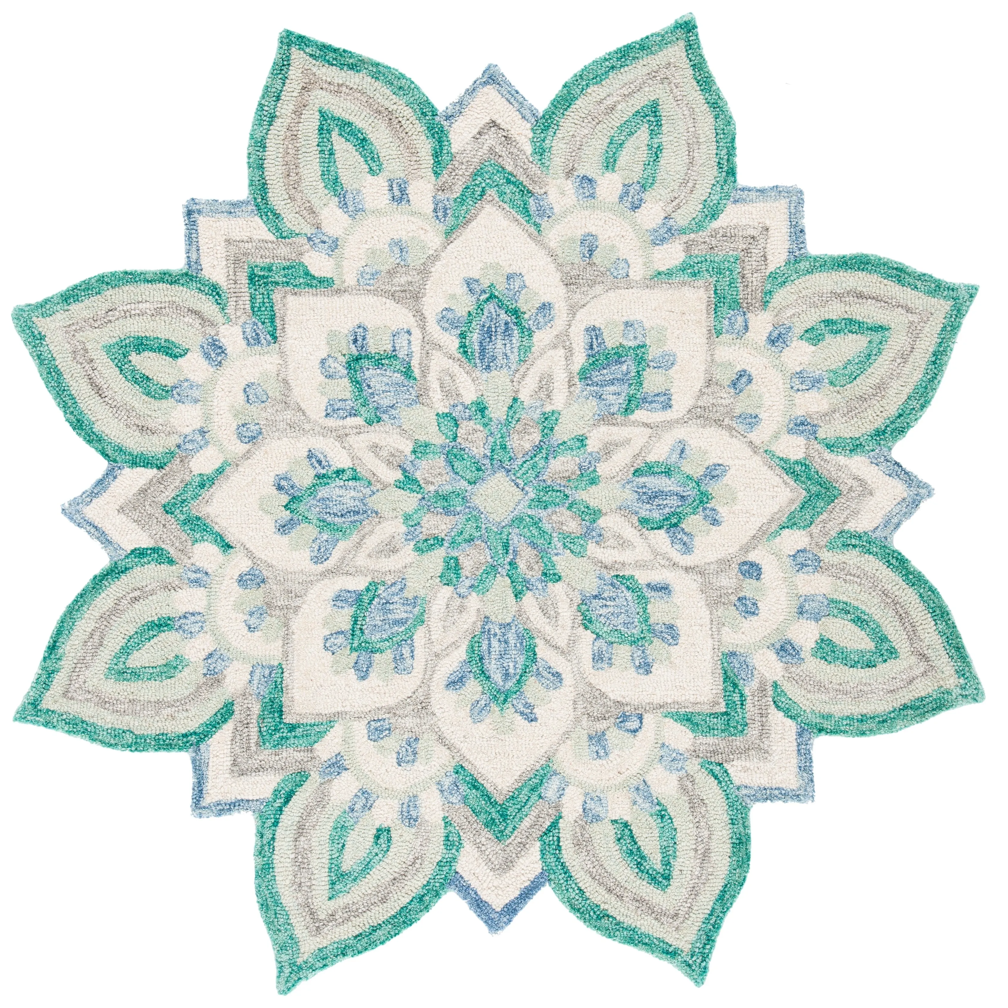 SAFAVIEH Handmade Novelty Amelie Flower Wool Rug