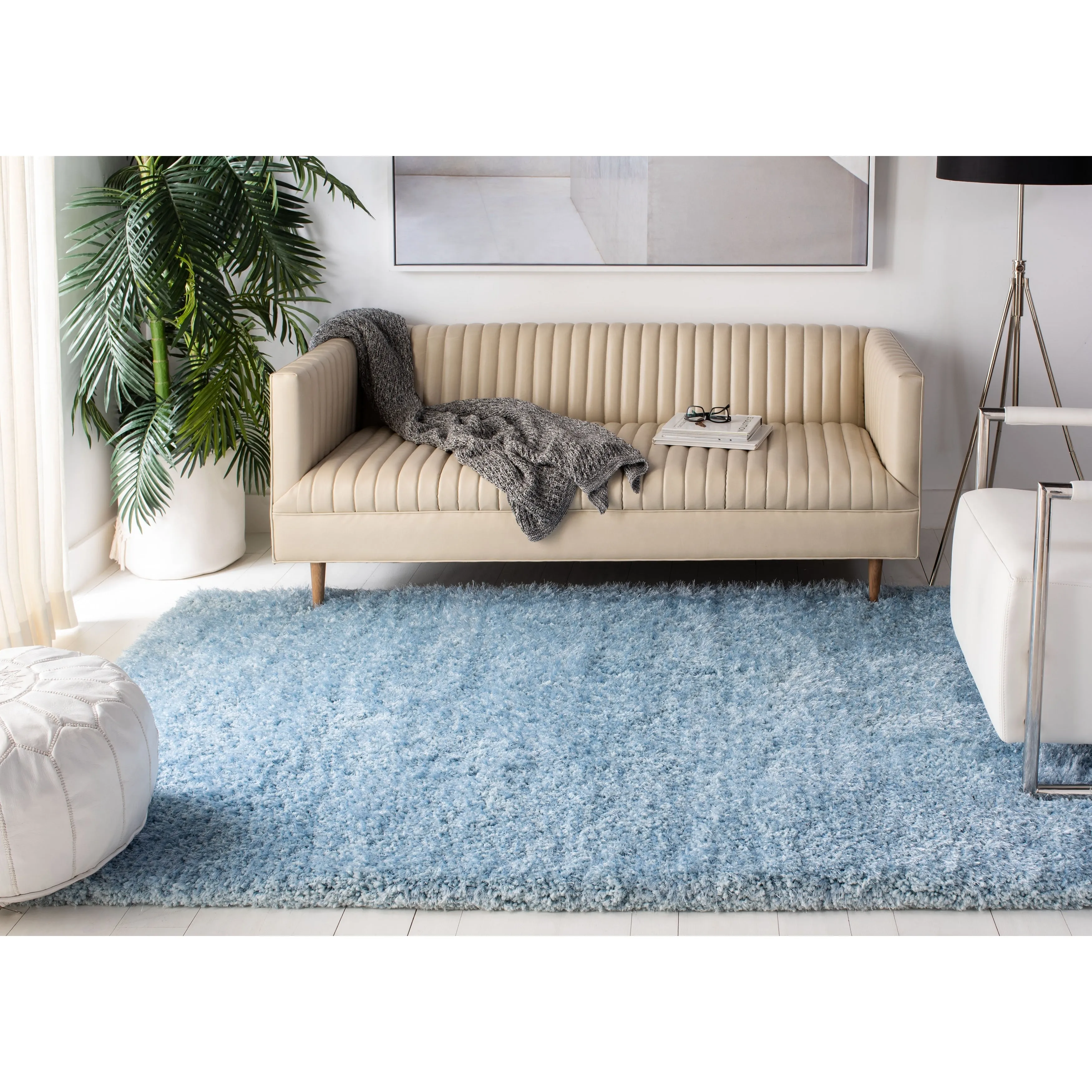 SAFAVIEH Handmade Ryann Shag Anneclaar Solid Polyester Rug