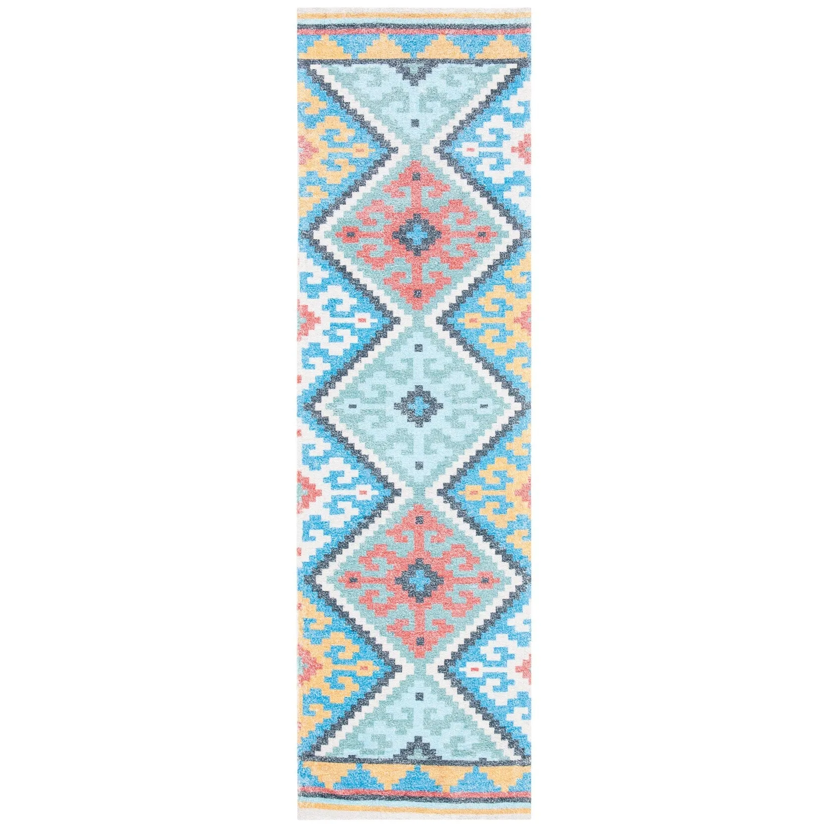 SAFAVIEH Handmade Saffron Karlie Modern & Contemporary Tribal Blue/Aqua Cotton