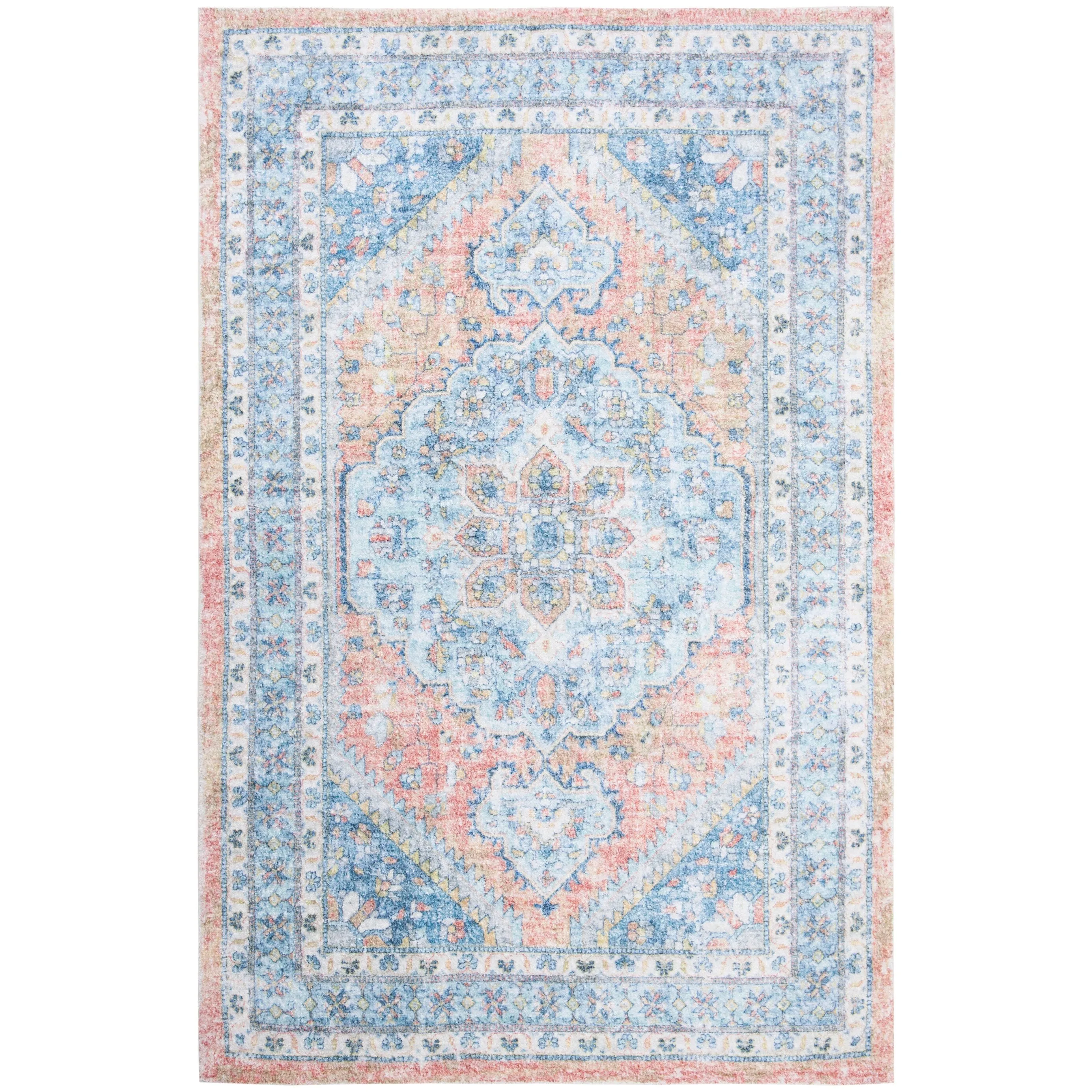 SAFAVIEH Handmade Saffron Stormy Modern & Contemporary Oriental Blue/Rust Cotton