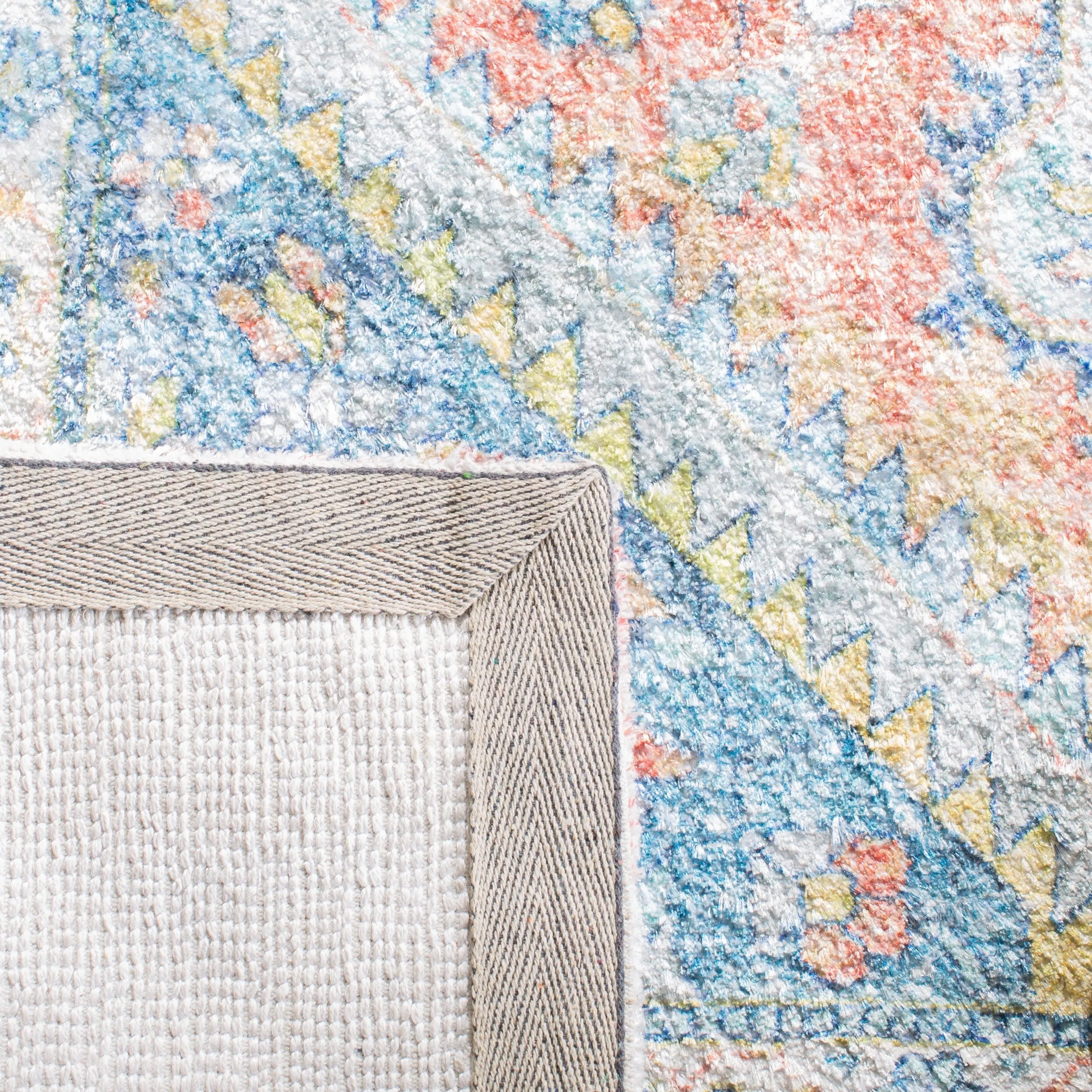 SAFAVIEH Handmade Saffron Stormy Modern & Contemporary Oriental Blue/Rust Cotton