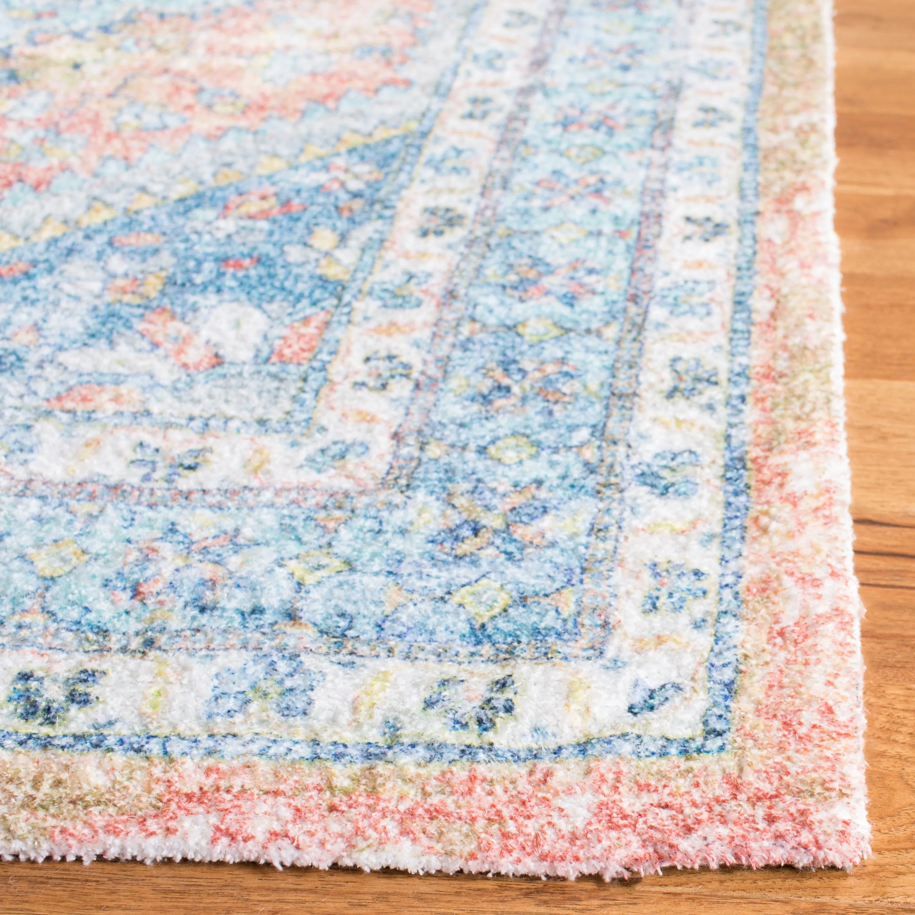 SAFAVIEH Handmade Saffron Stormy Modern & Contemporary Oriental Blue/Rust Cotton
