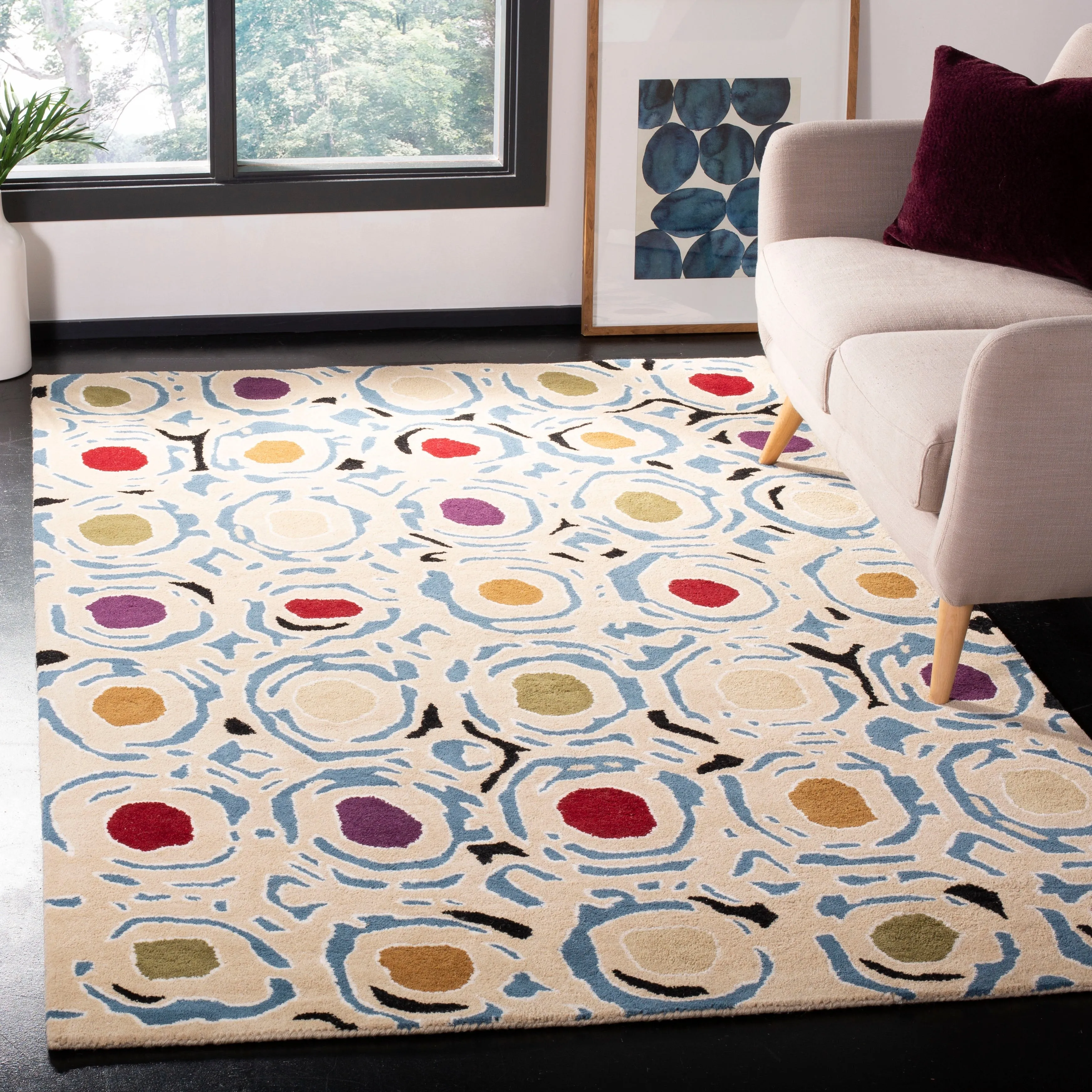 SAFAVIEH Handmade Soho Mariana Dots N.Z. Wool Rug