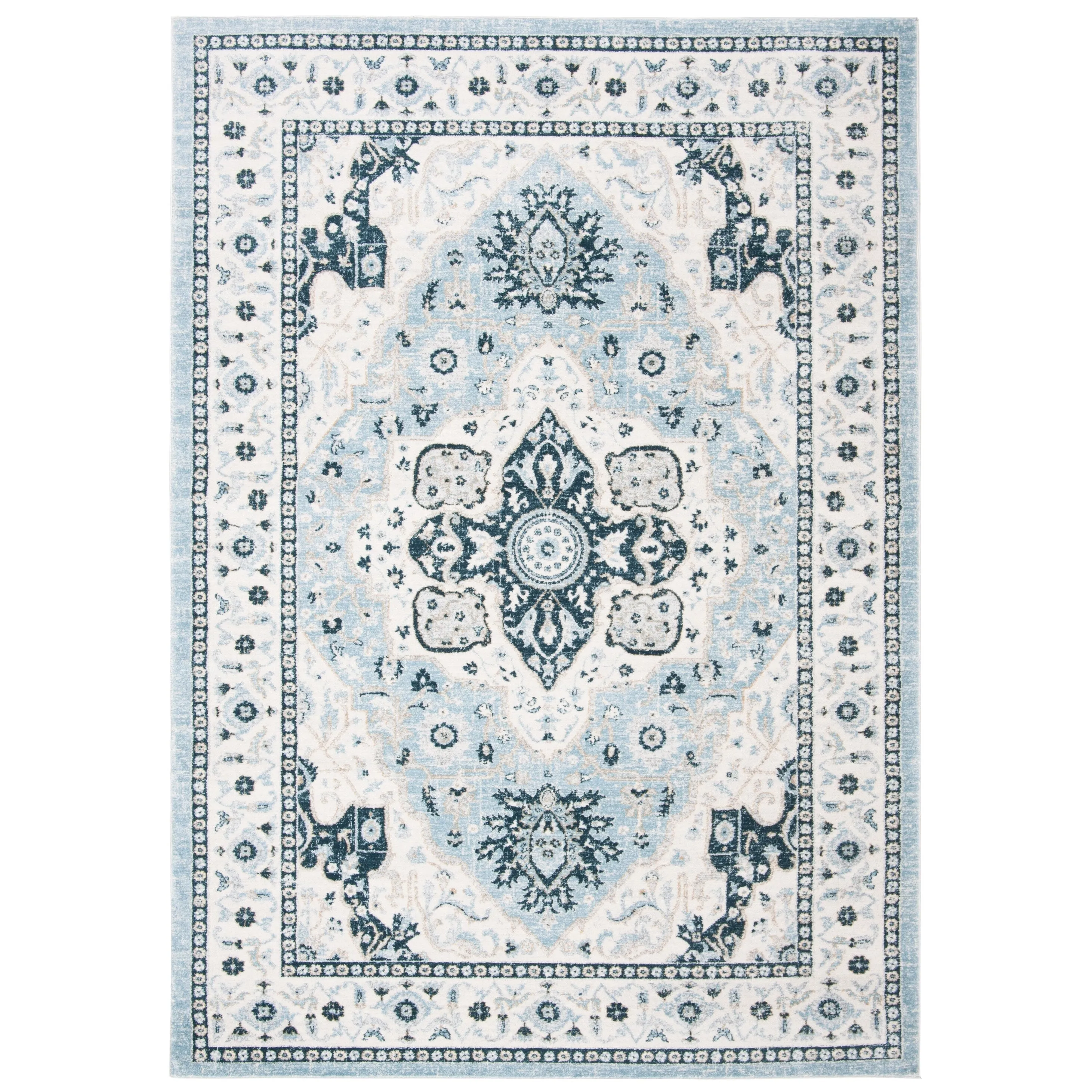 SAFAVIEH Isabella Vergilia Traditional Oriental Rug - Light Blue/Cream - 5' 3 x 7' 6