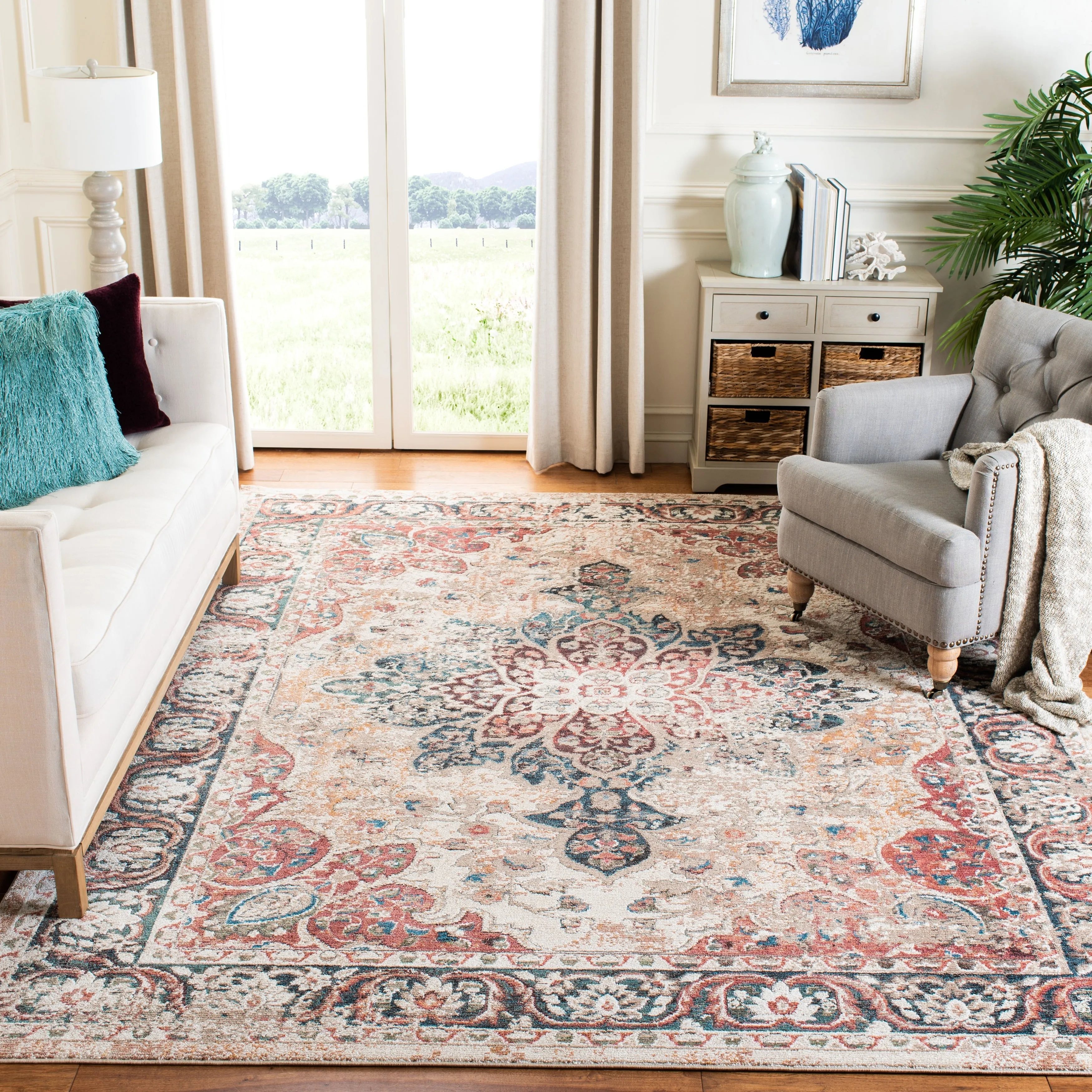 SAFAVIEH Lyric Vintage Medallion Polyester Rug