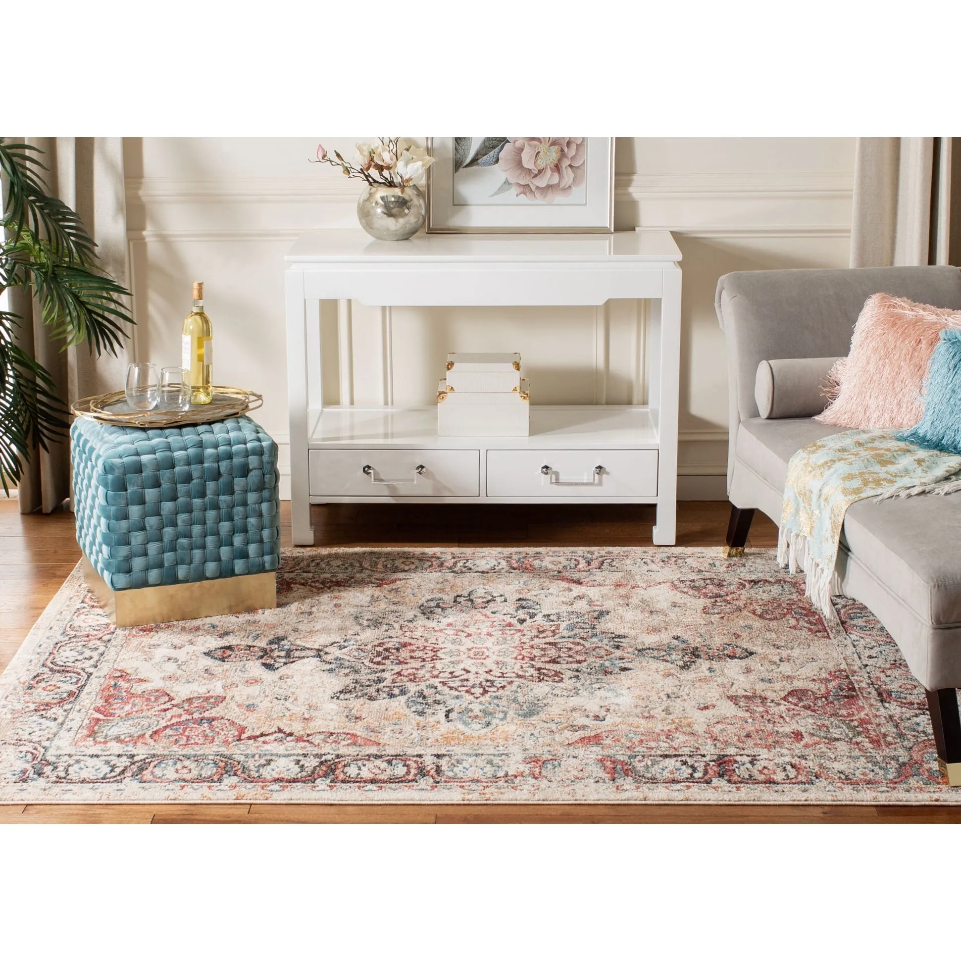 SAFAVIEH Lyric Vintage Medallion Polyester Rug