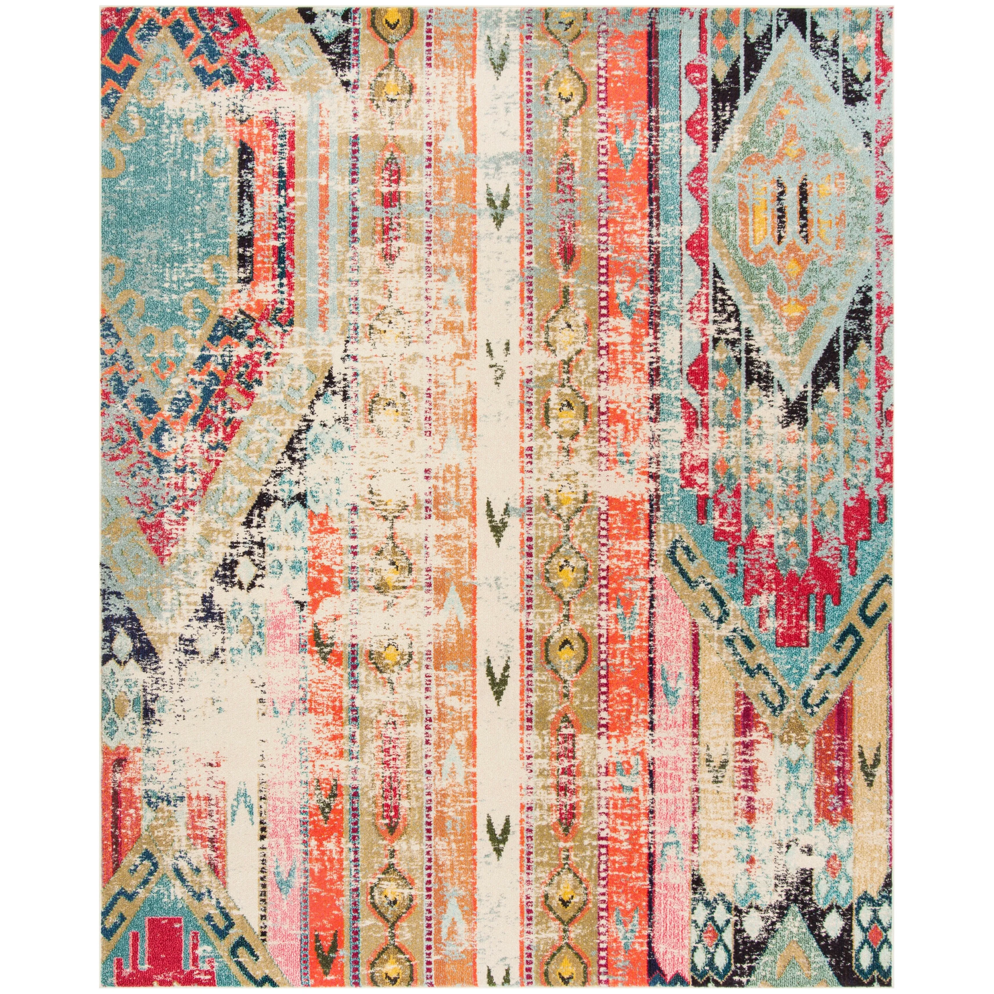 SAFAVIEH Monaco Lumturije Distressed Boho Rug - Multi - 8' x 11'