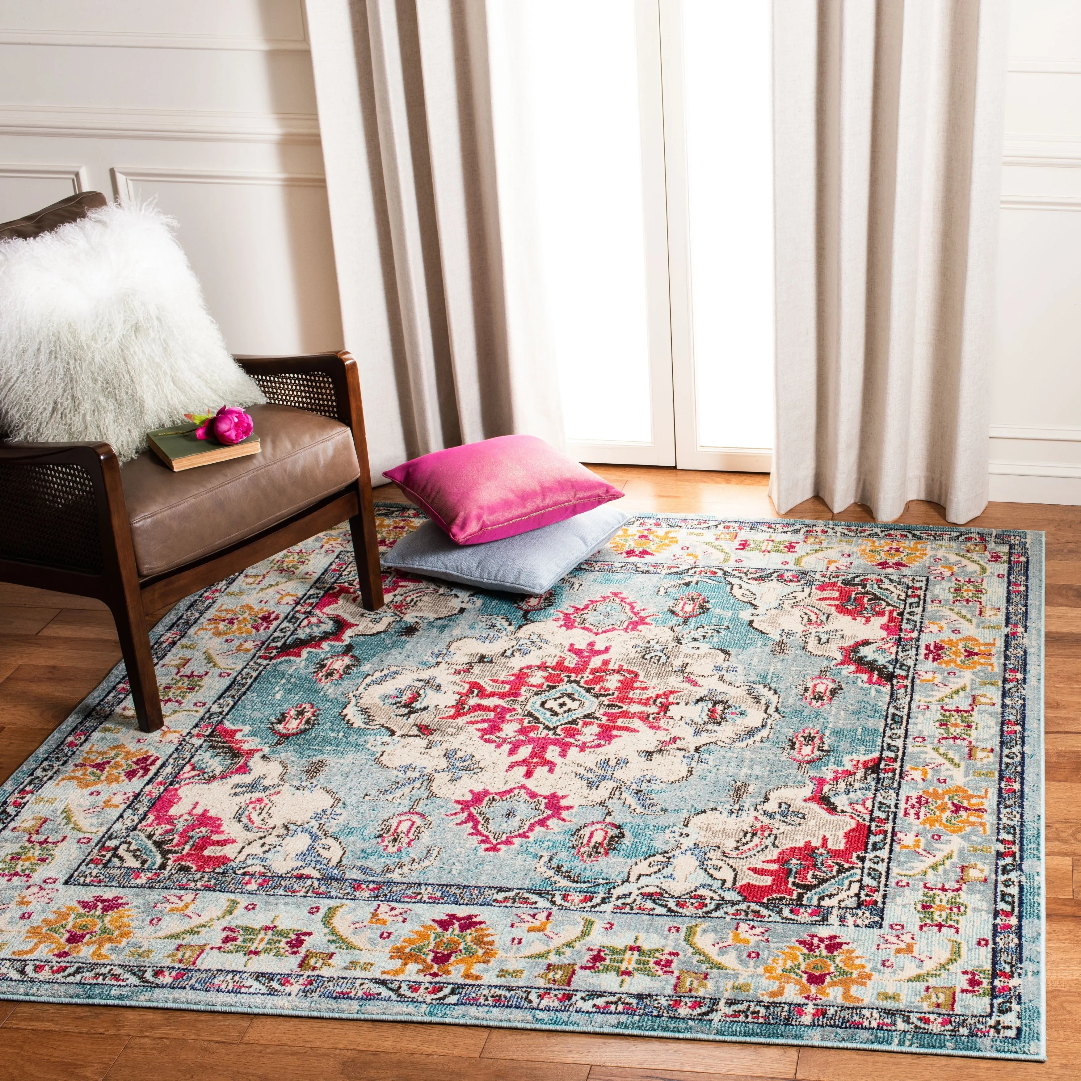 SAFAVIEH Monaco Oceane Boho Medallion Distressed Area Rug