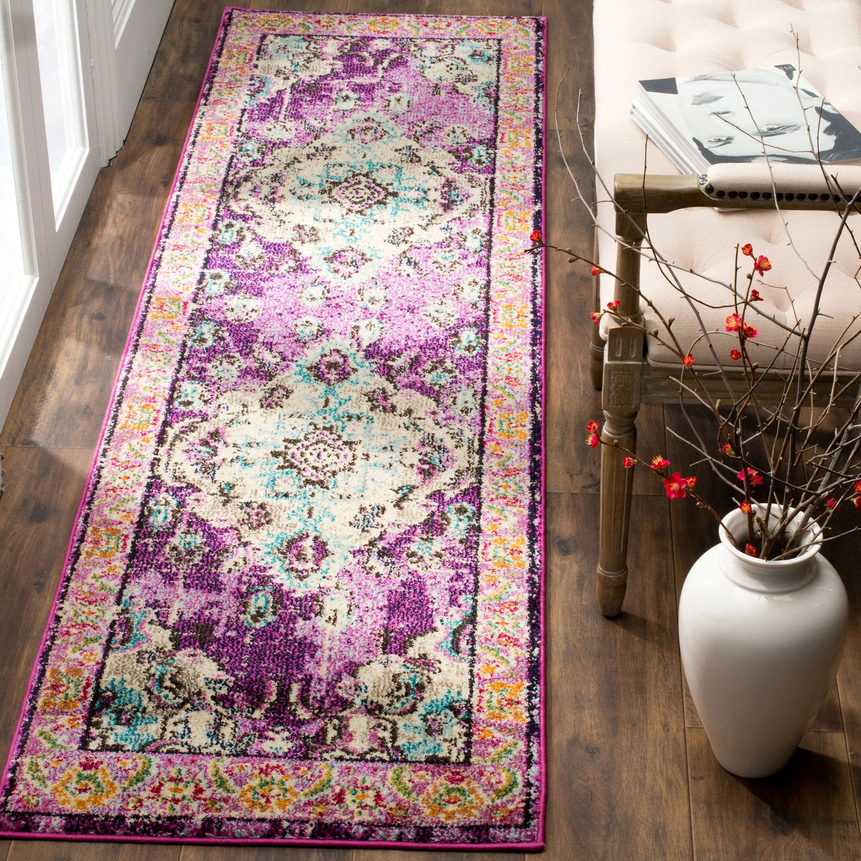 SAFAVIEH Monaco Oceane Boho Medallion Distressed Area Rug