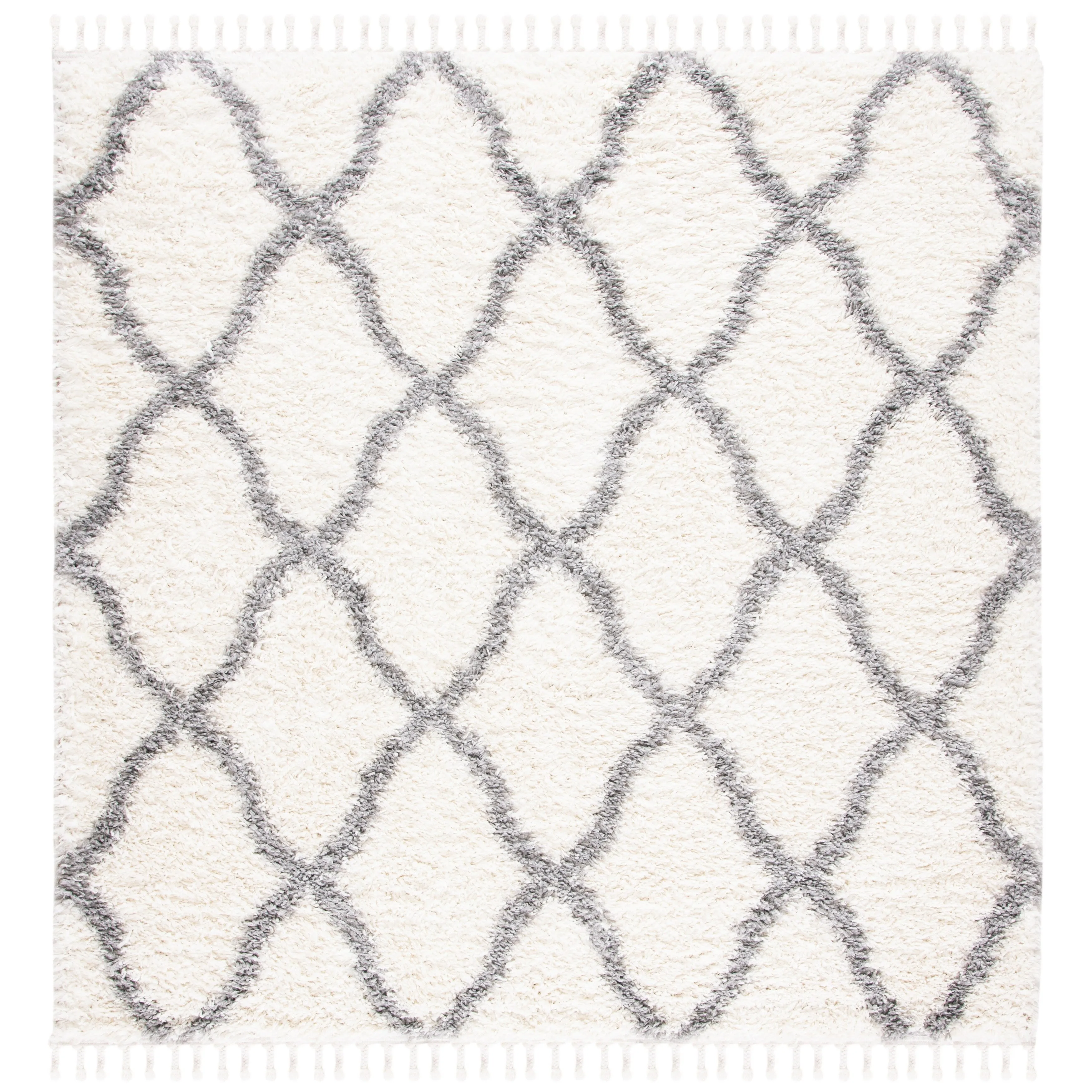 SAFAVIEH Moroccan Tassel Shag Almeta Diamond 1.5-inch Thick Rug