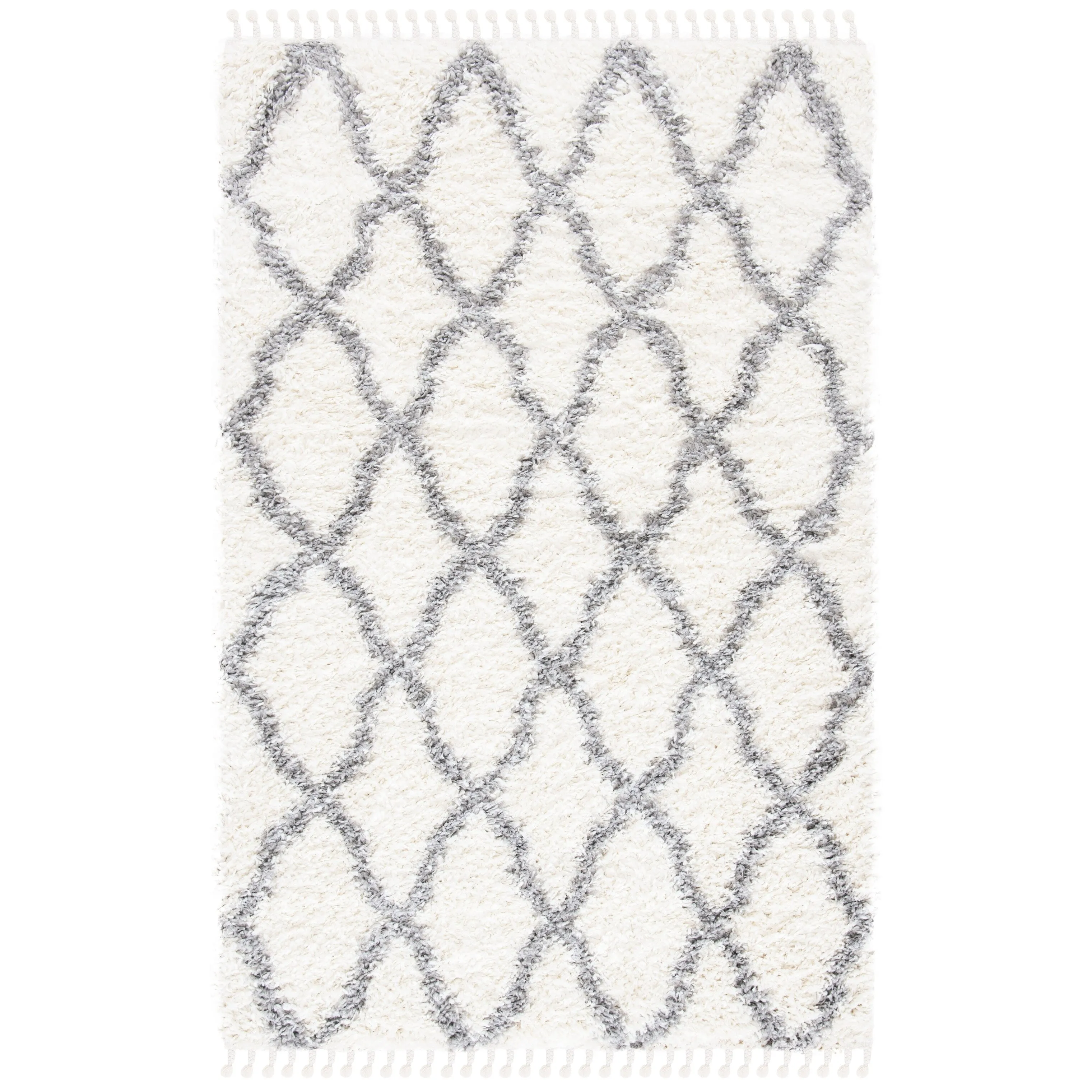 SAFAVIEH Moroccan Tassel Shag Almeta Diamond 1.5-inch Thick Rug