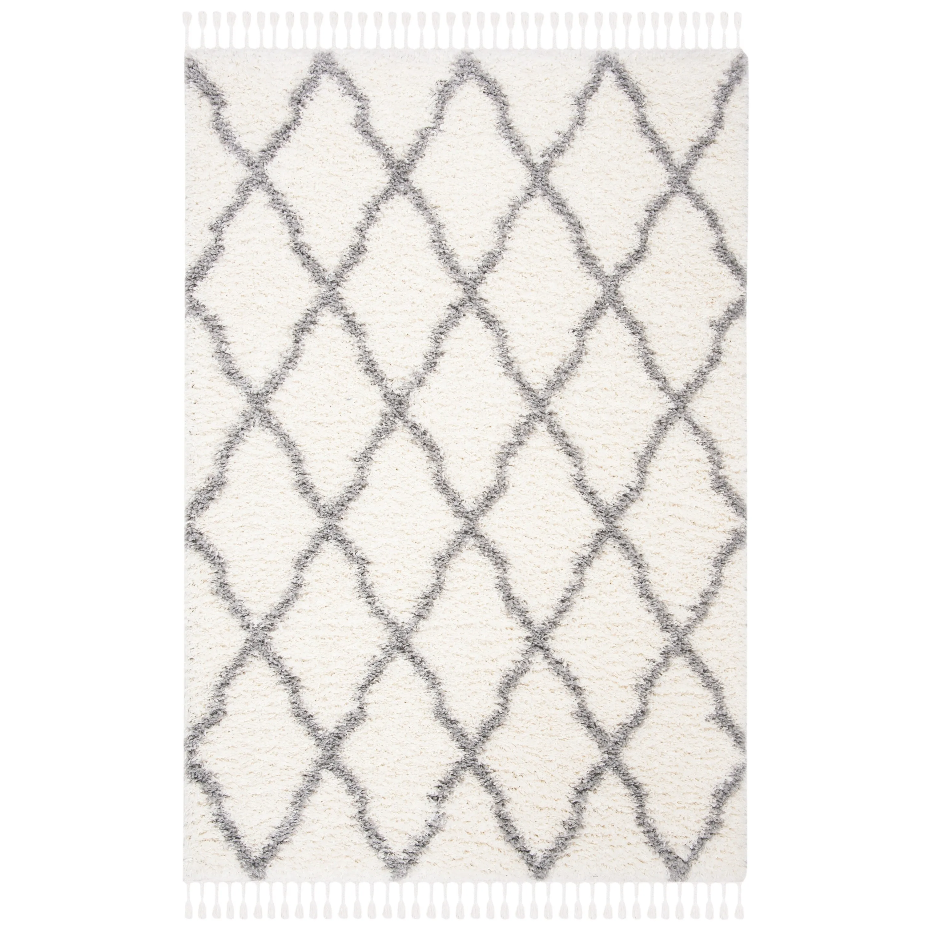 SAFAVIEH Moroccan Tassel Shag Almeta Diamond 1.5-inch Thick Rug