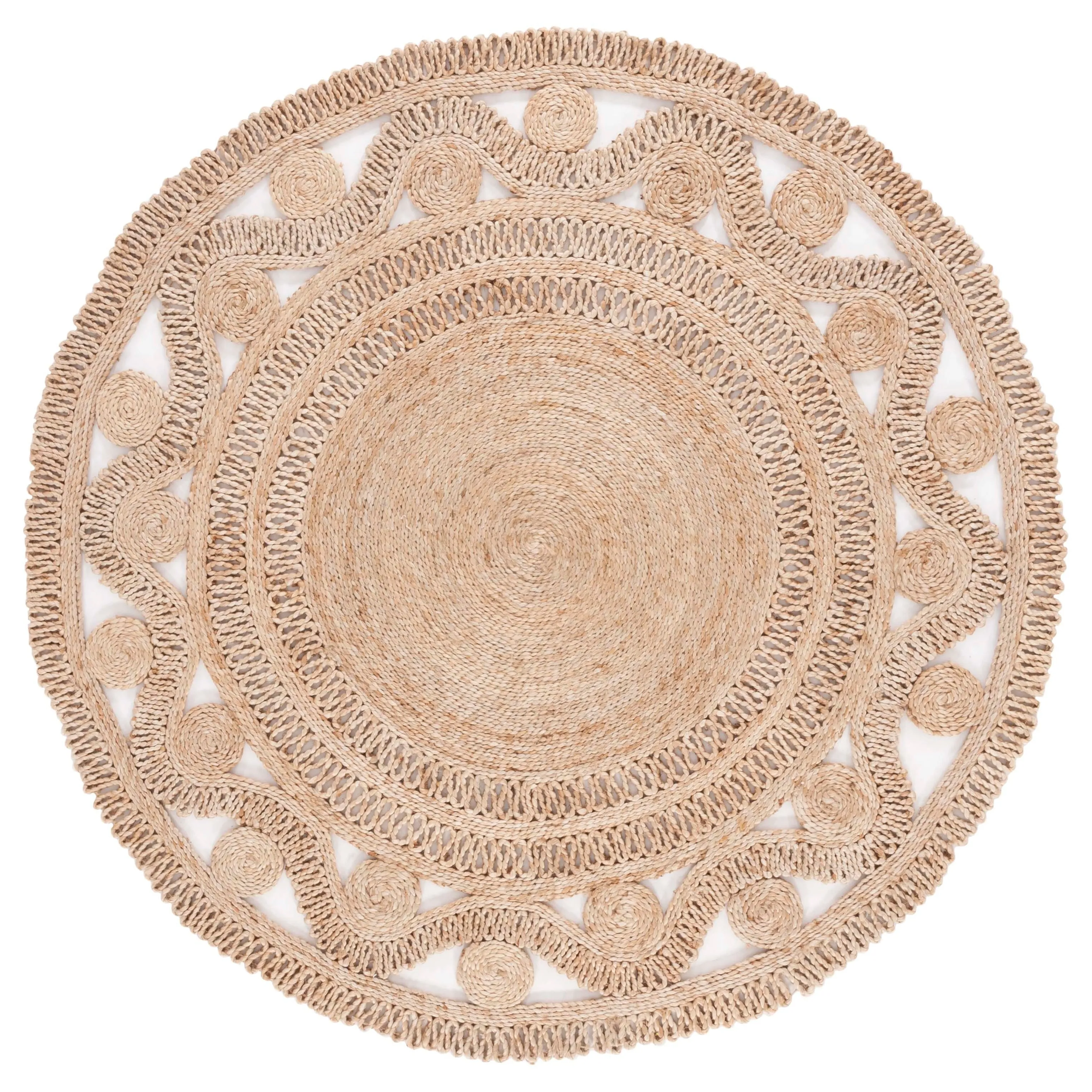 SAFAVIEH Natural Fiber Inas French Country Round Jute Rug