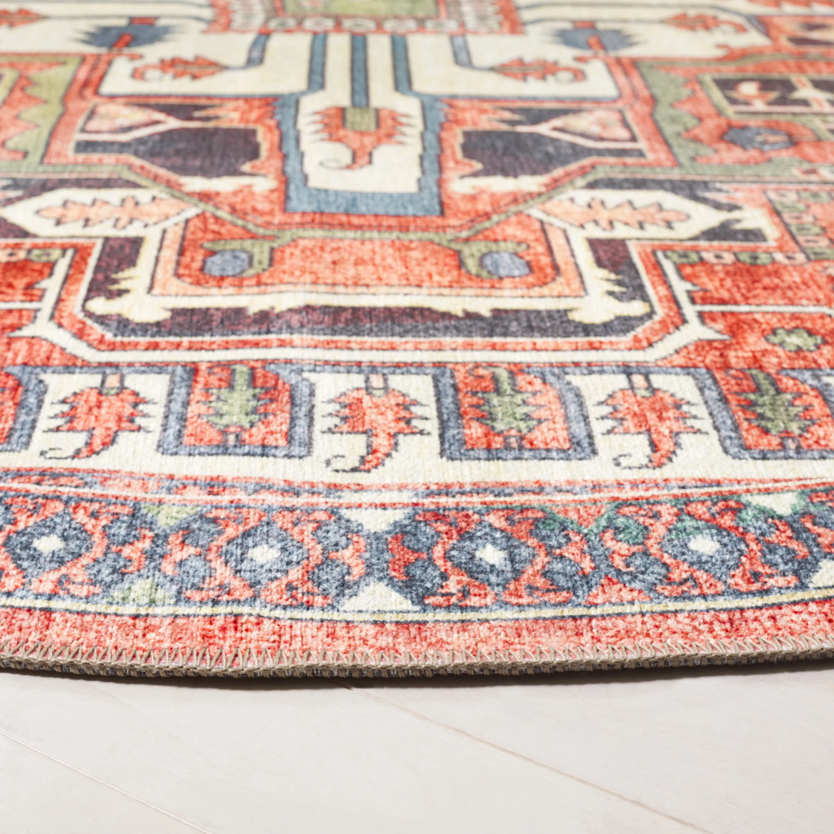 SAFAVIEH Serapi Liller Traditional Machine Washable Cotton Rug