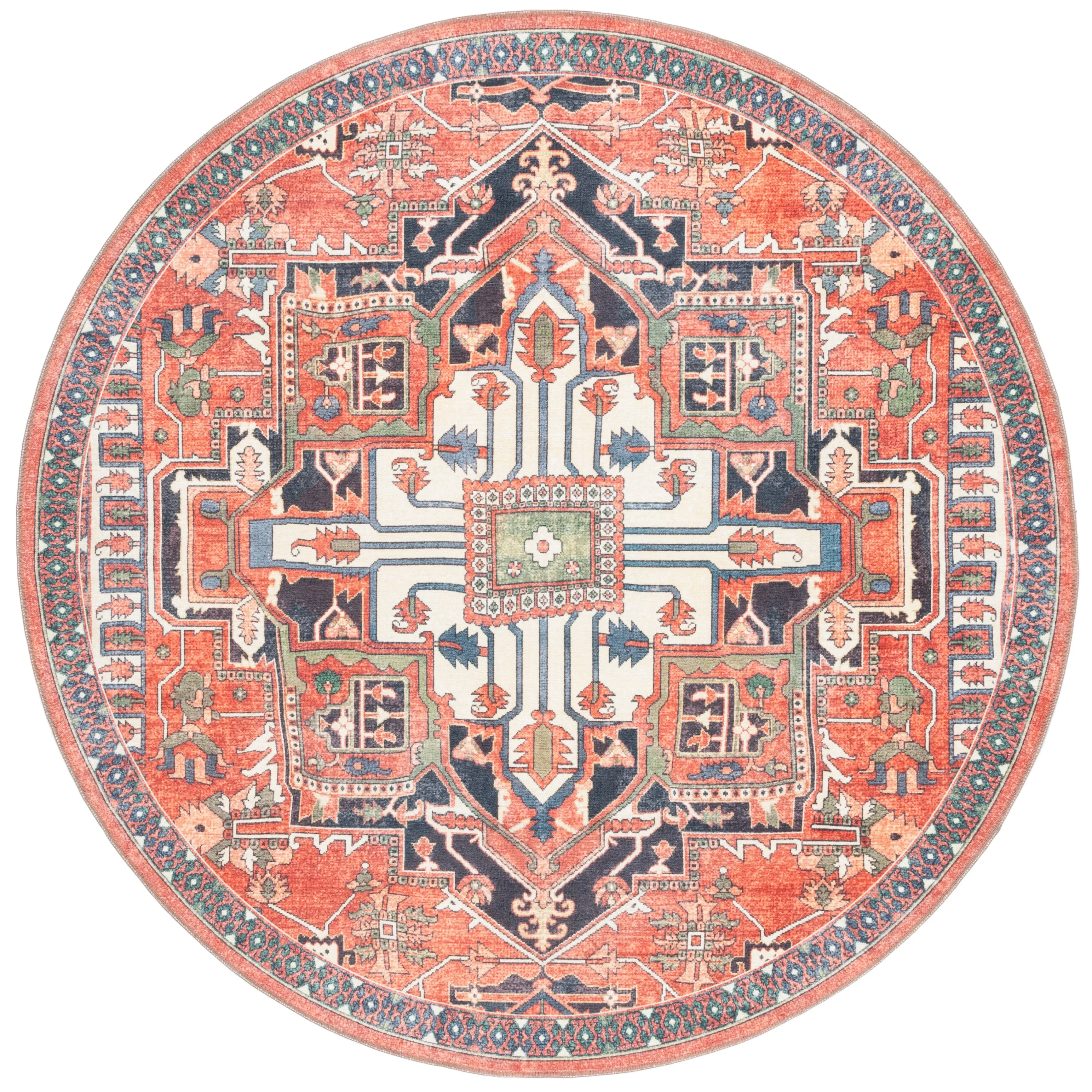 SAFAVIEH Serapi Liller Traditional Machine Washable Cotton Rug