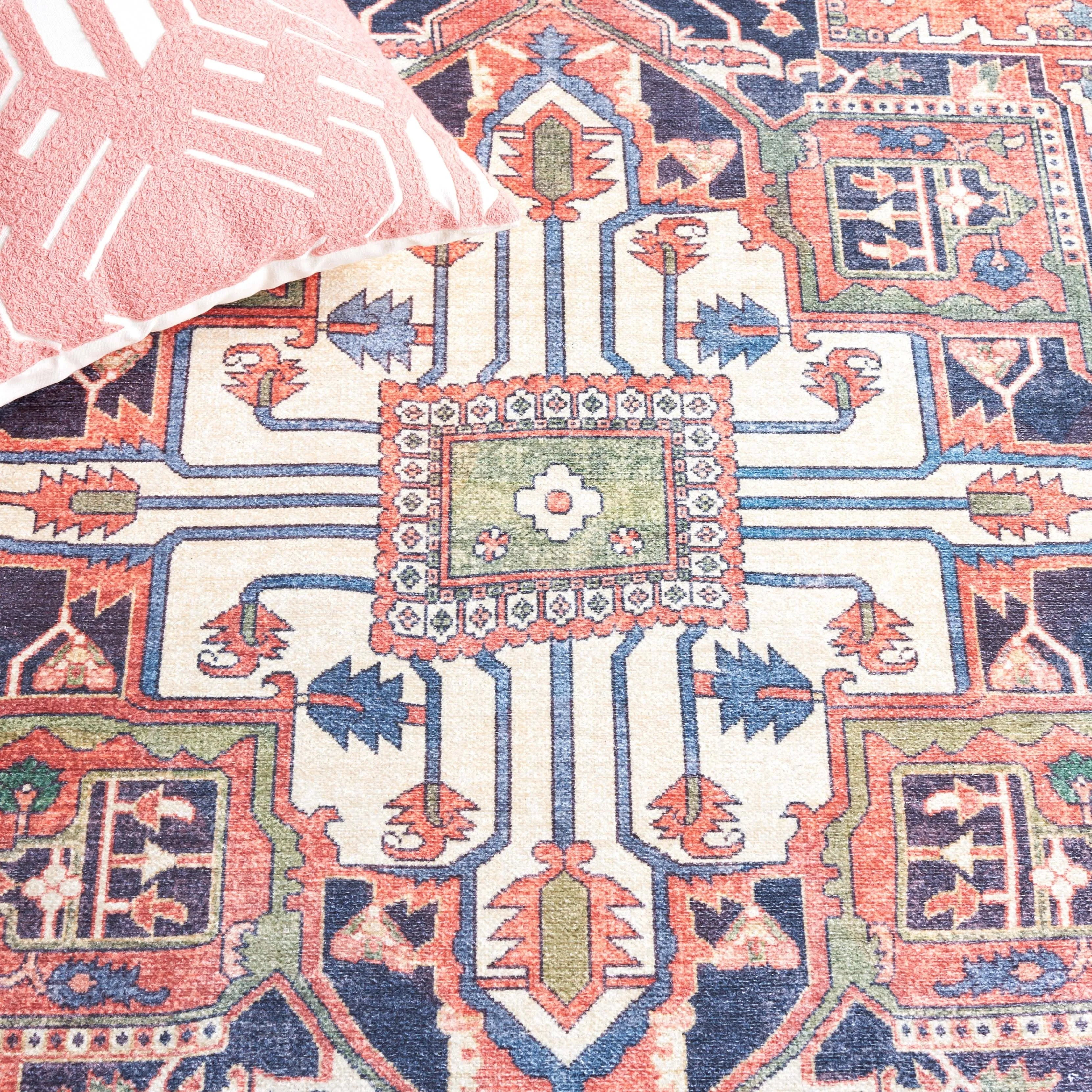 SAFAVIEH Serapi Liller Traditional Machine Washable Cotton Rug