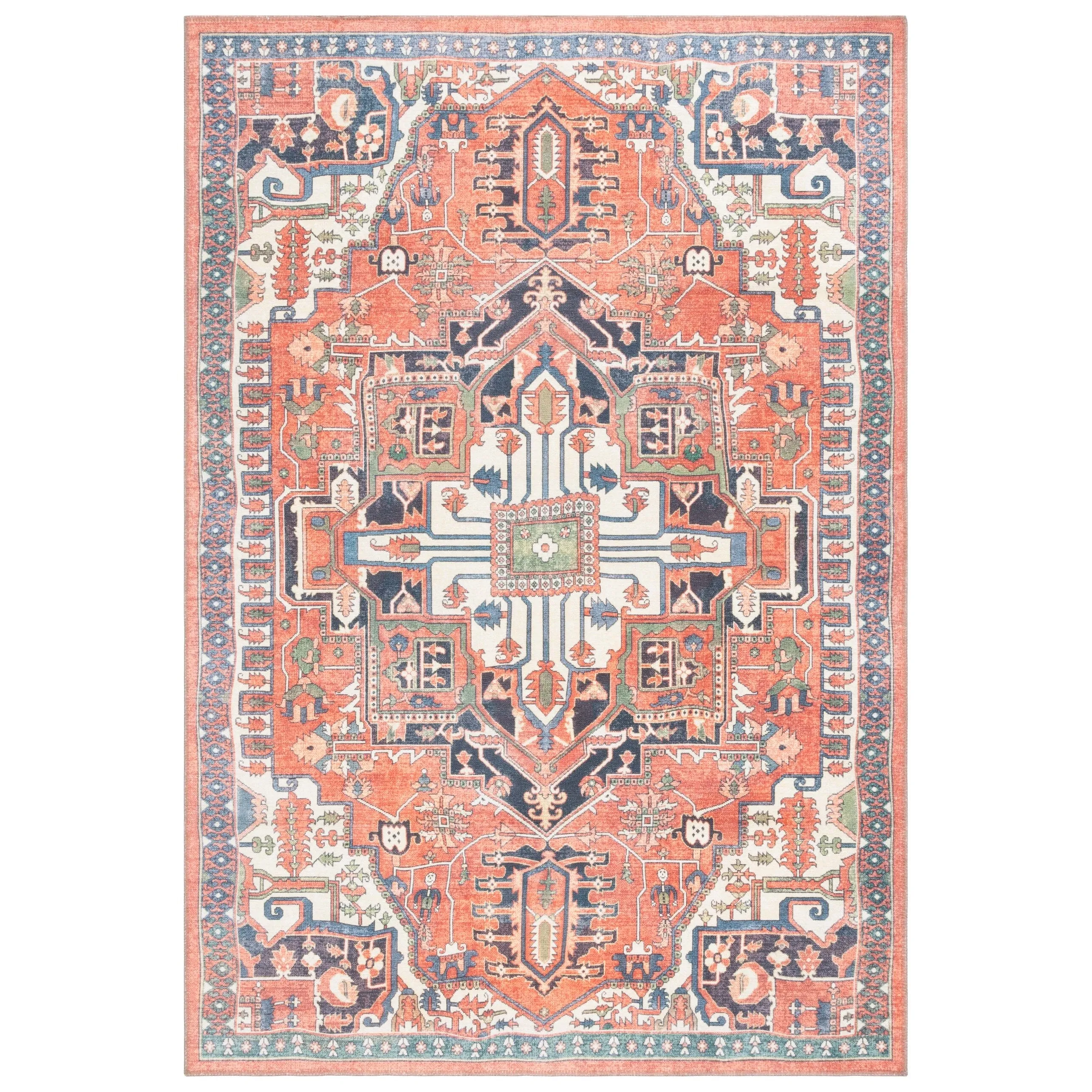 SAFAVIEH Serapi Liller Traditional Machine Washable Cotton Rug