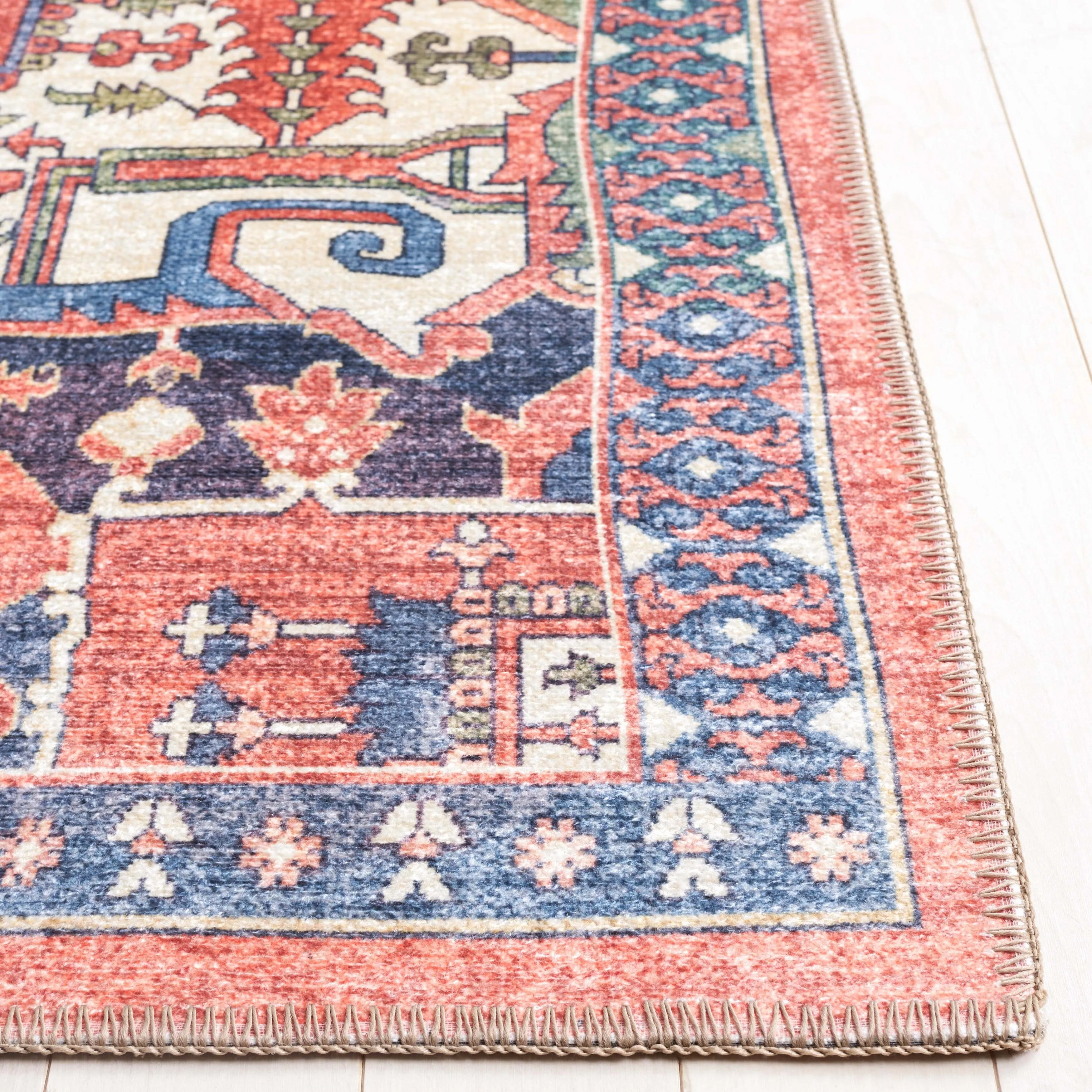 SAFAVIEH Serapi Liller Traditional Machine Washable Cotton Rug