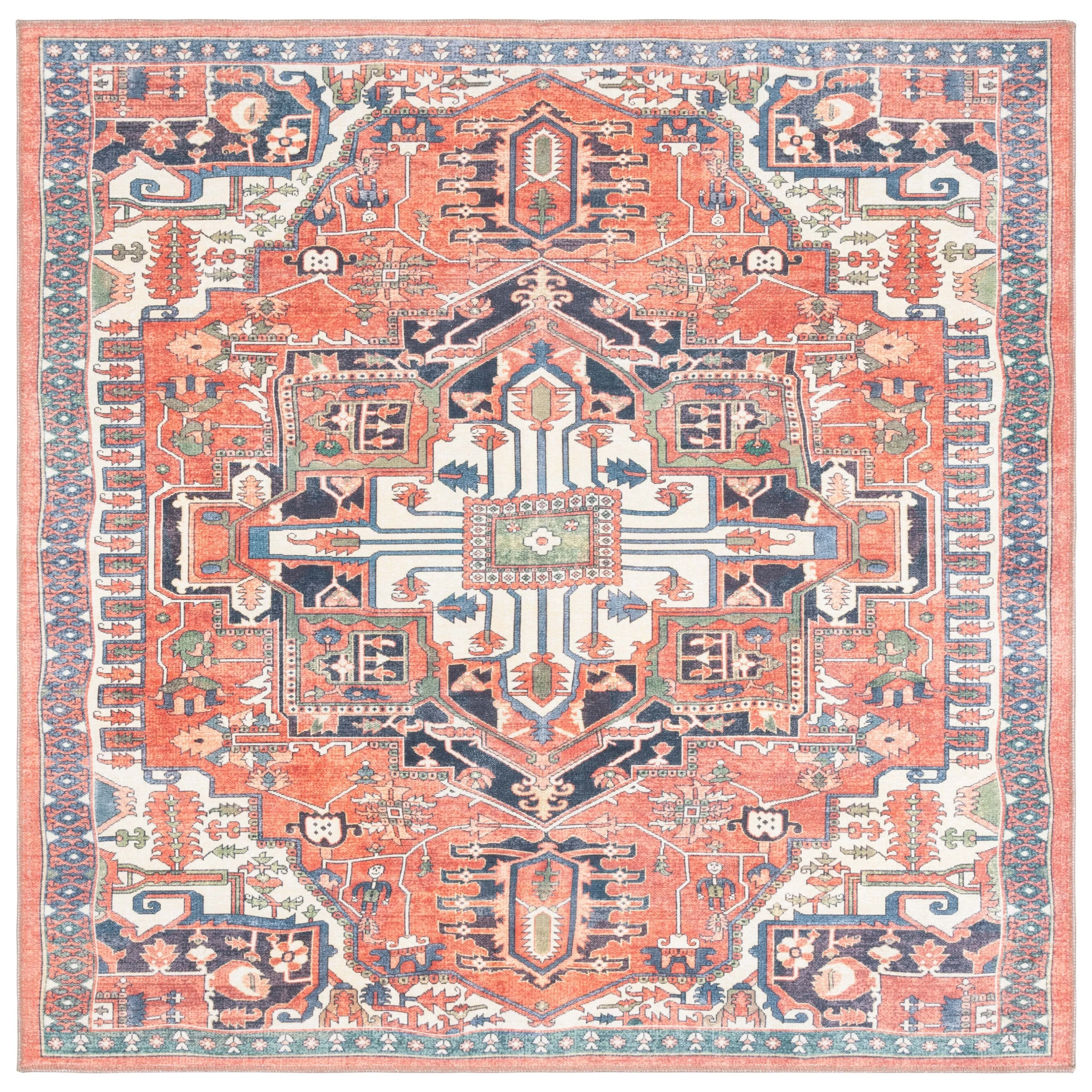 SAFAVIEH Serapi Liller Traditional Machine Washable Cotton Rug