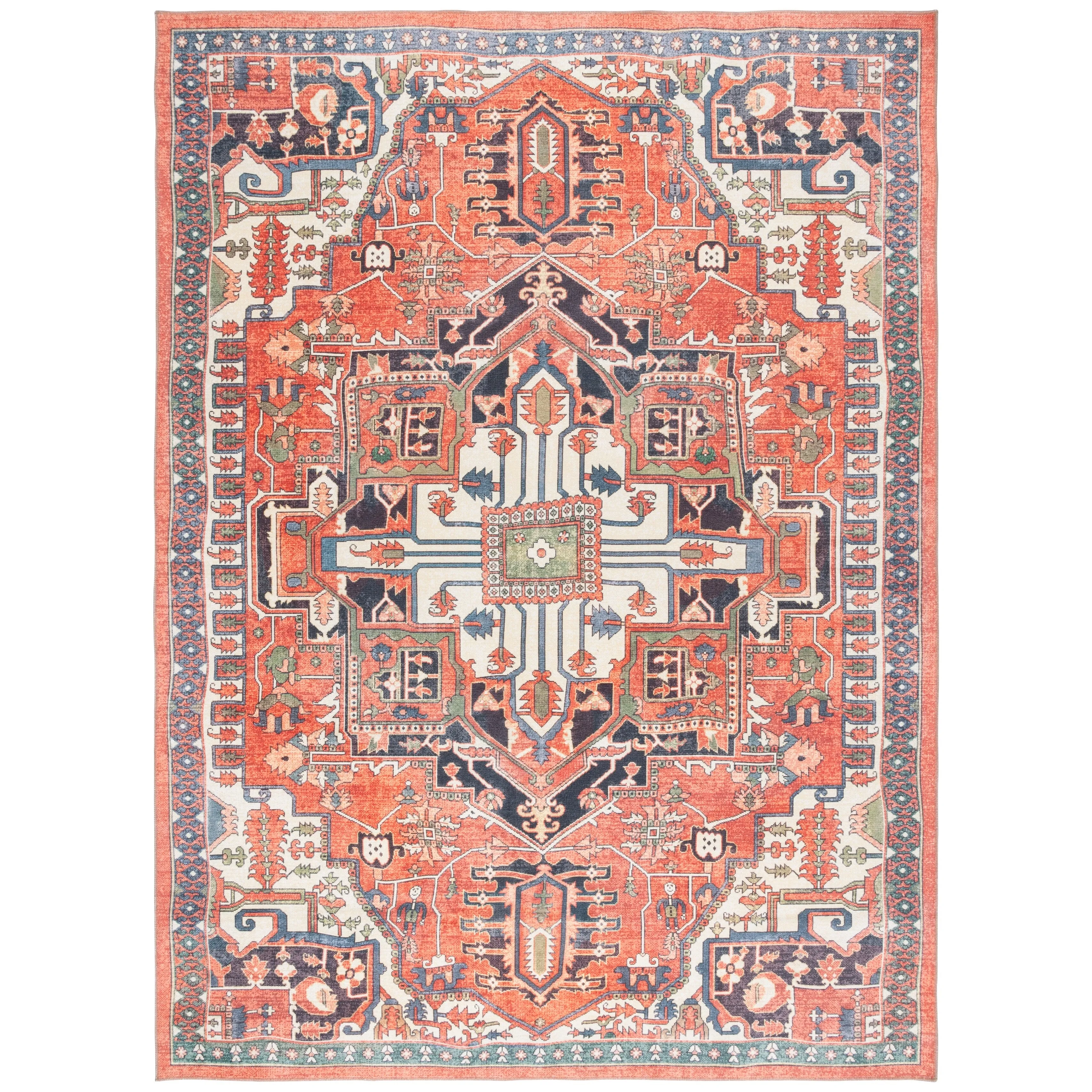 SAFAVIEH Serapi Liller Traditional Machine Washable Cotton Rug