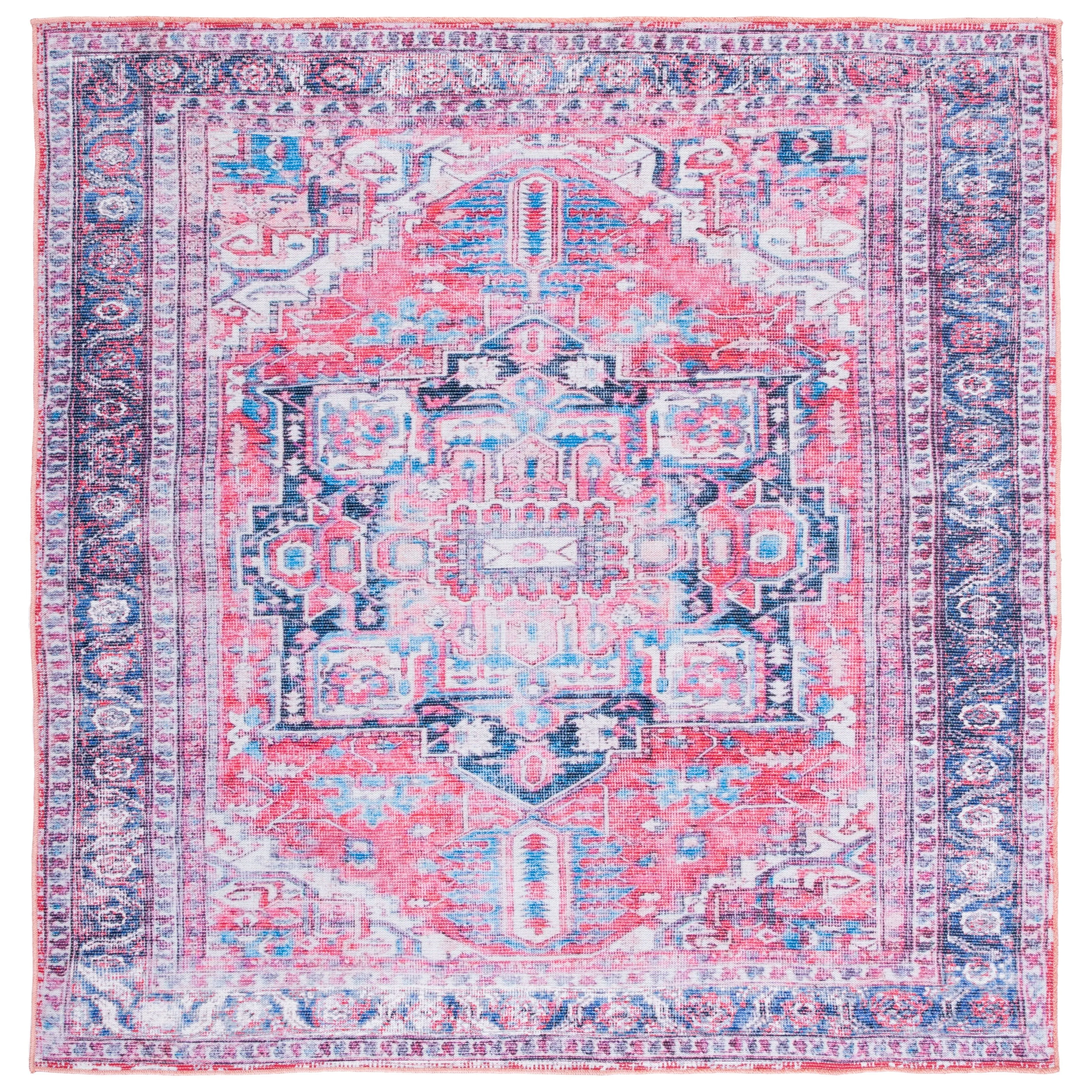 SAFAVIEH Serapi Machine Washable Vallie Medallion Distressed Rug