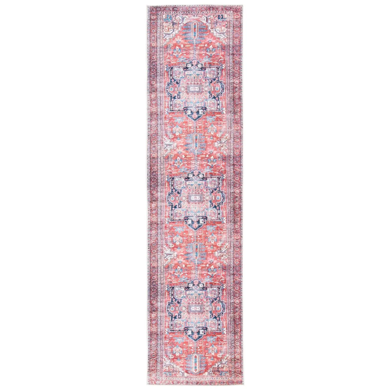 SAFAVIEH Serapi Machine Washable Vallie Medallion Distressed Rug