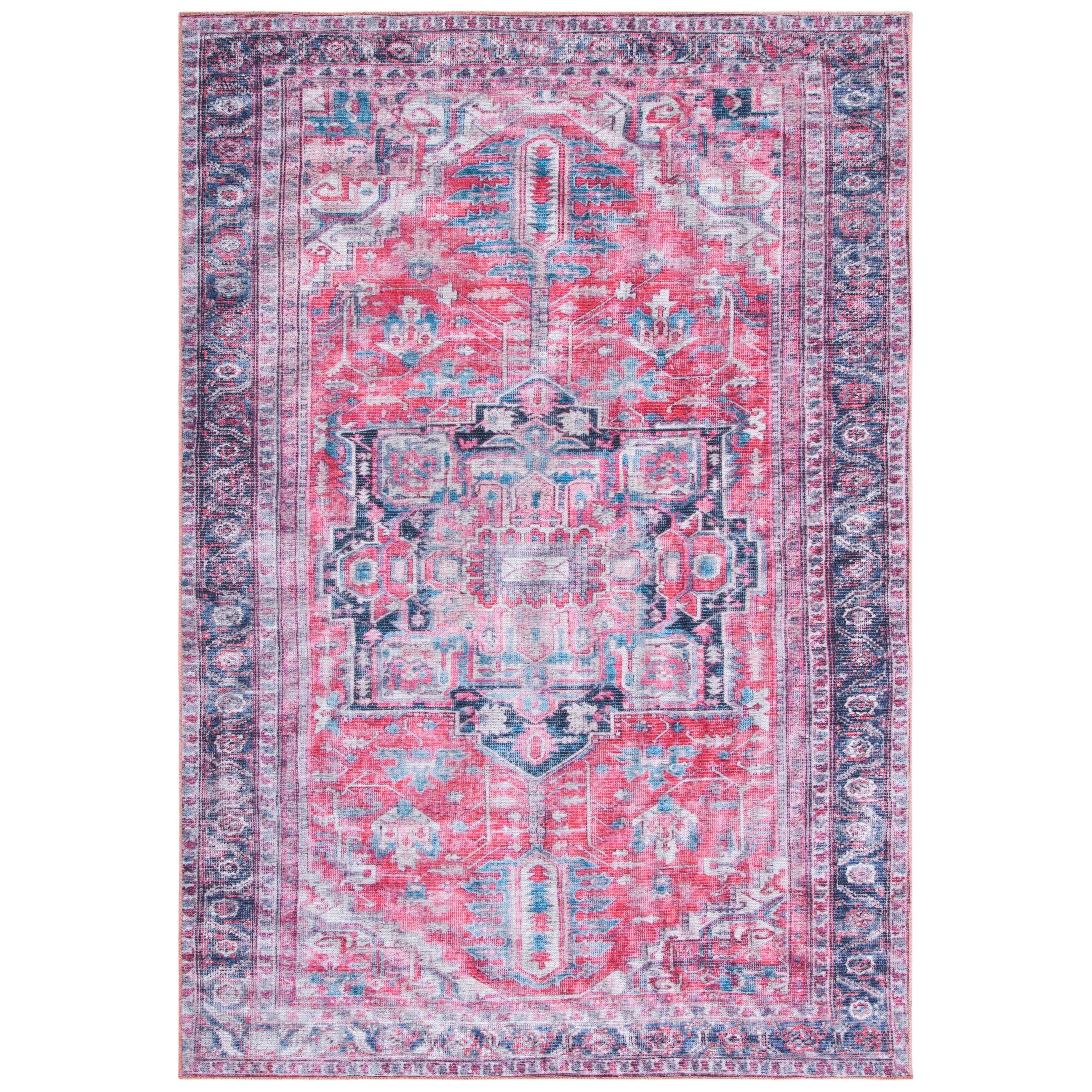 SAFAVIEH Serapi Machine Washable Vallie Medallion Distressed Rug