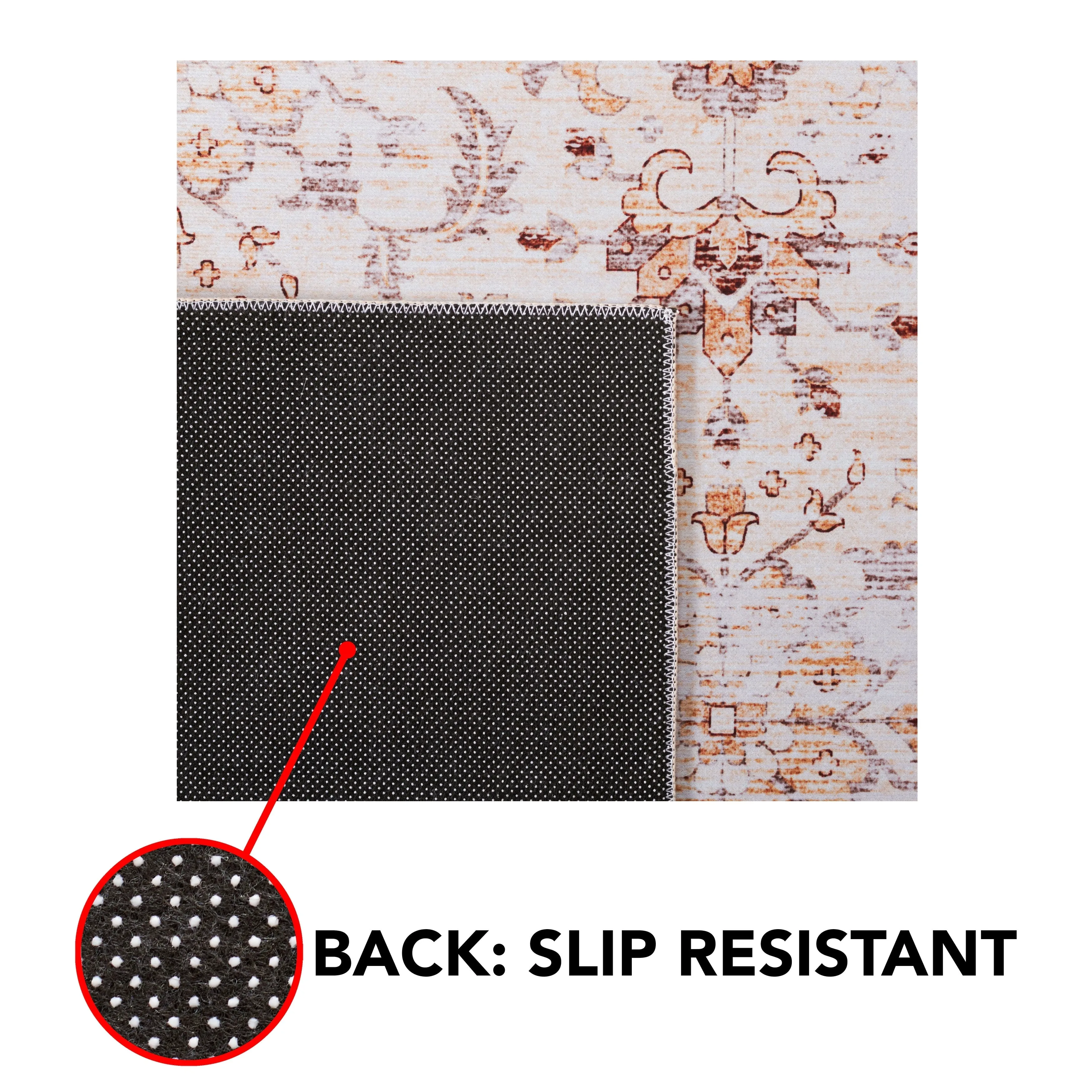 SAFAVIEH Tucson Machine Washable Slip Resistant Riham Oriental Rug