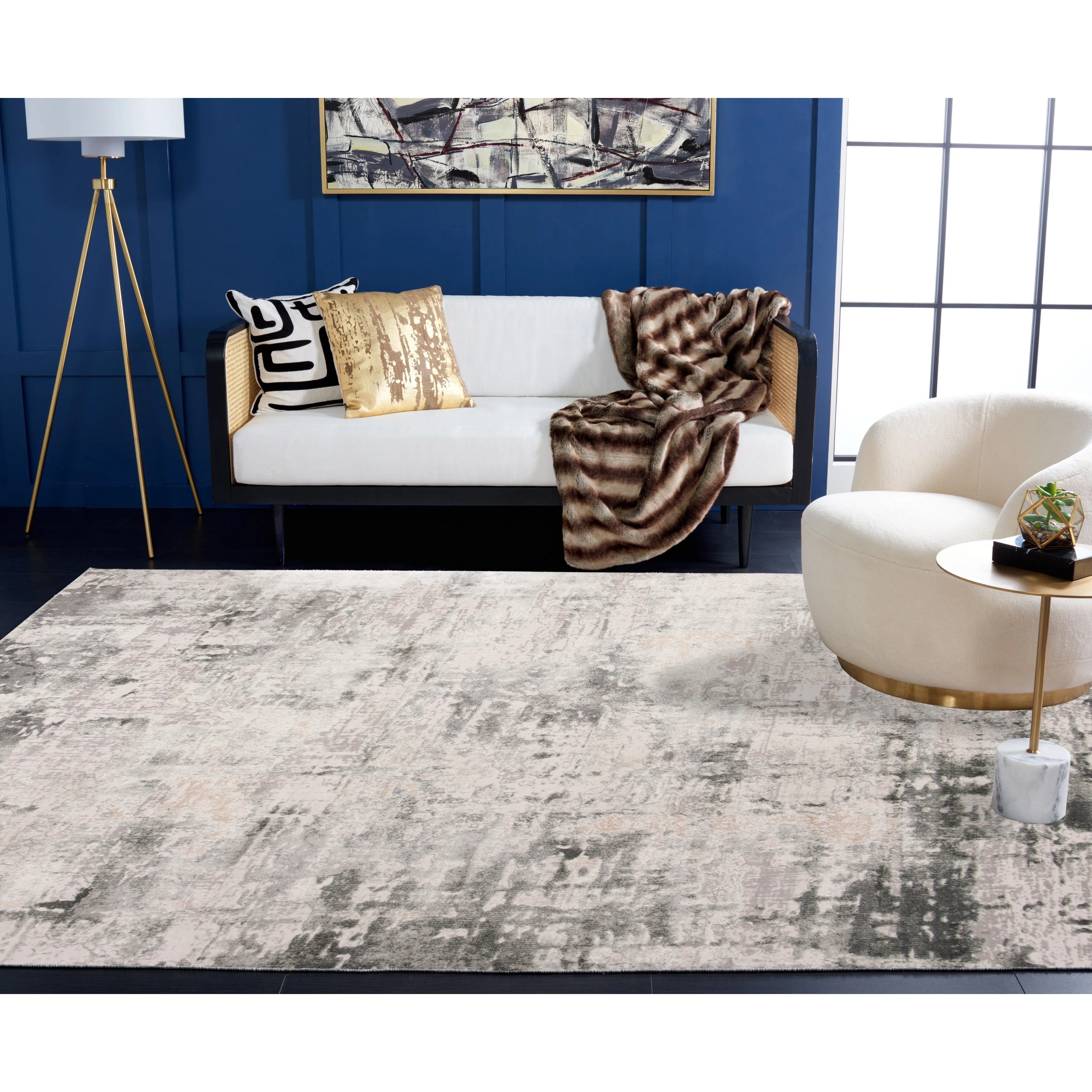 SAFAVIEH Vogue Lida Modern & Contemporary Abstract Beige/Charcoal Rug