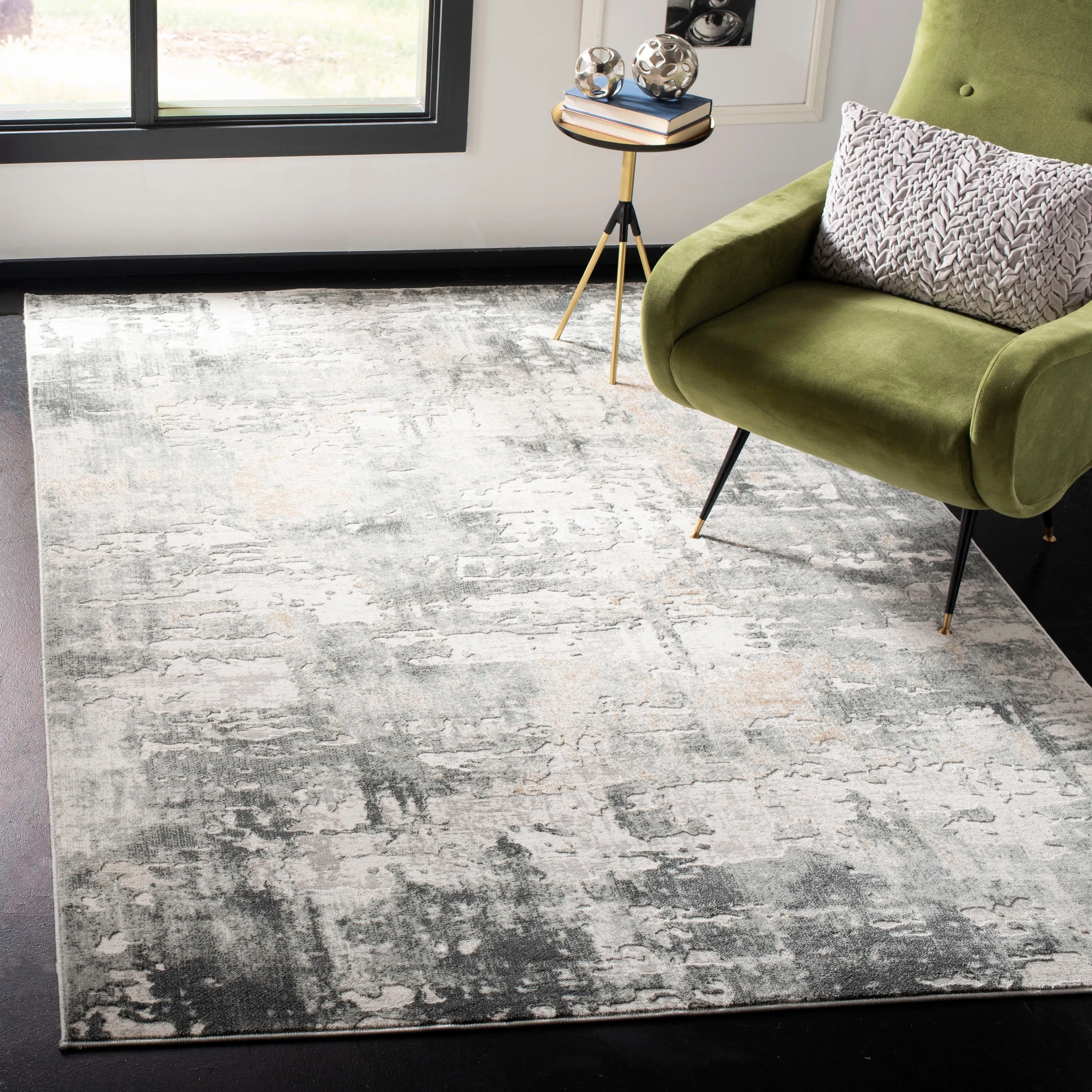 SAFAVIEH Vogue Lida Modern & Contemporary Abstract Beige/Charcoal Rug