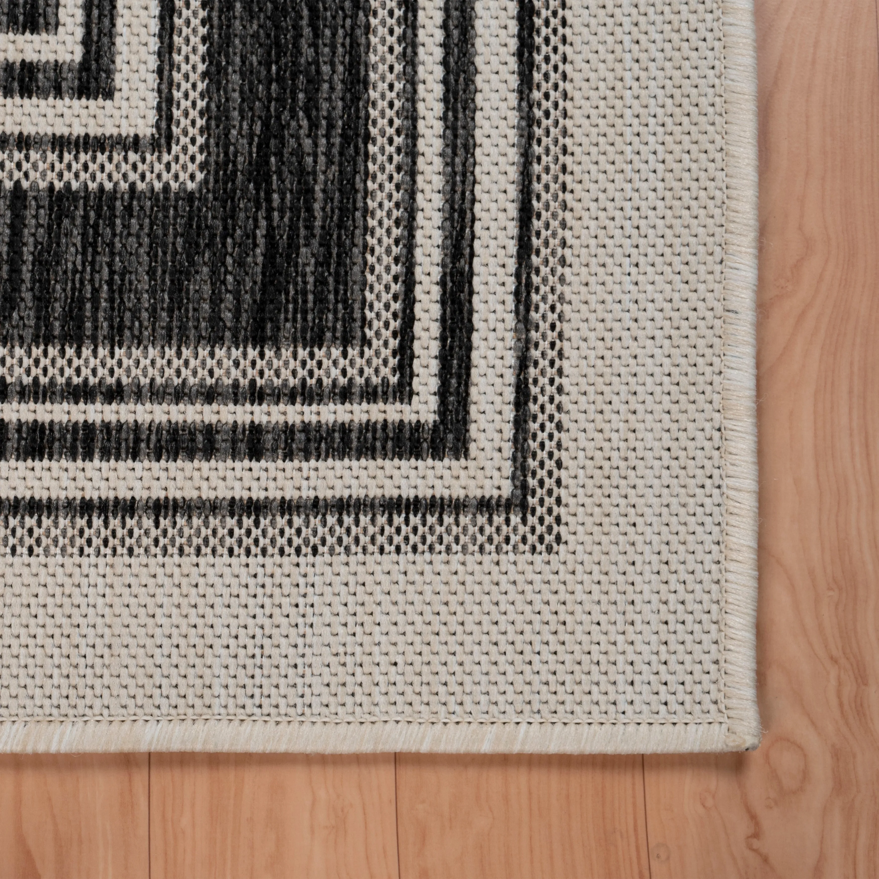 Sevita Framing Striped Bordered Indoor Outdoor Rug