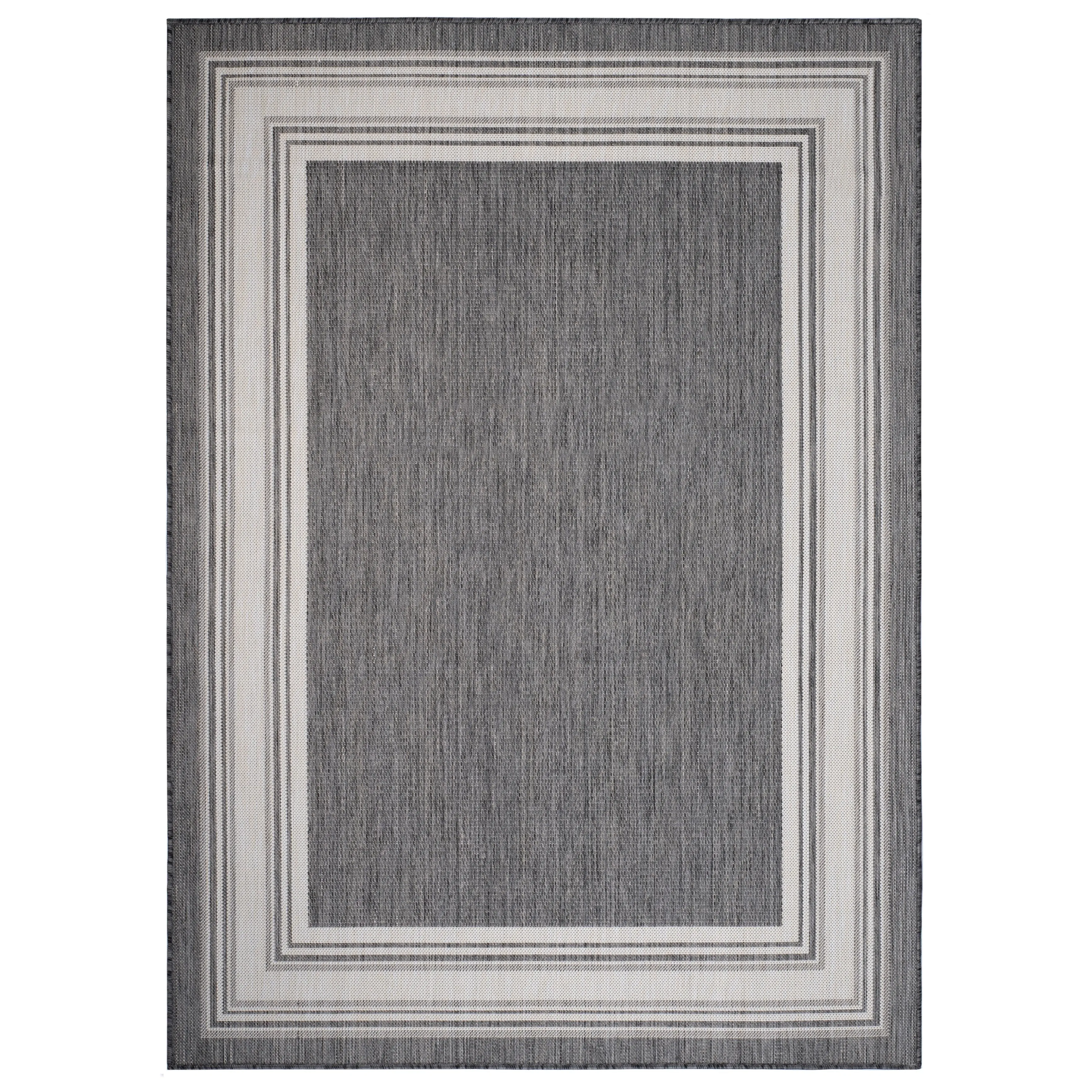 Sevita Framing Striped Bordered Indoor Outdoor Rug