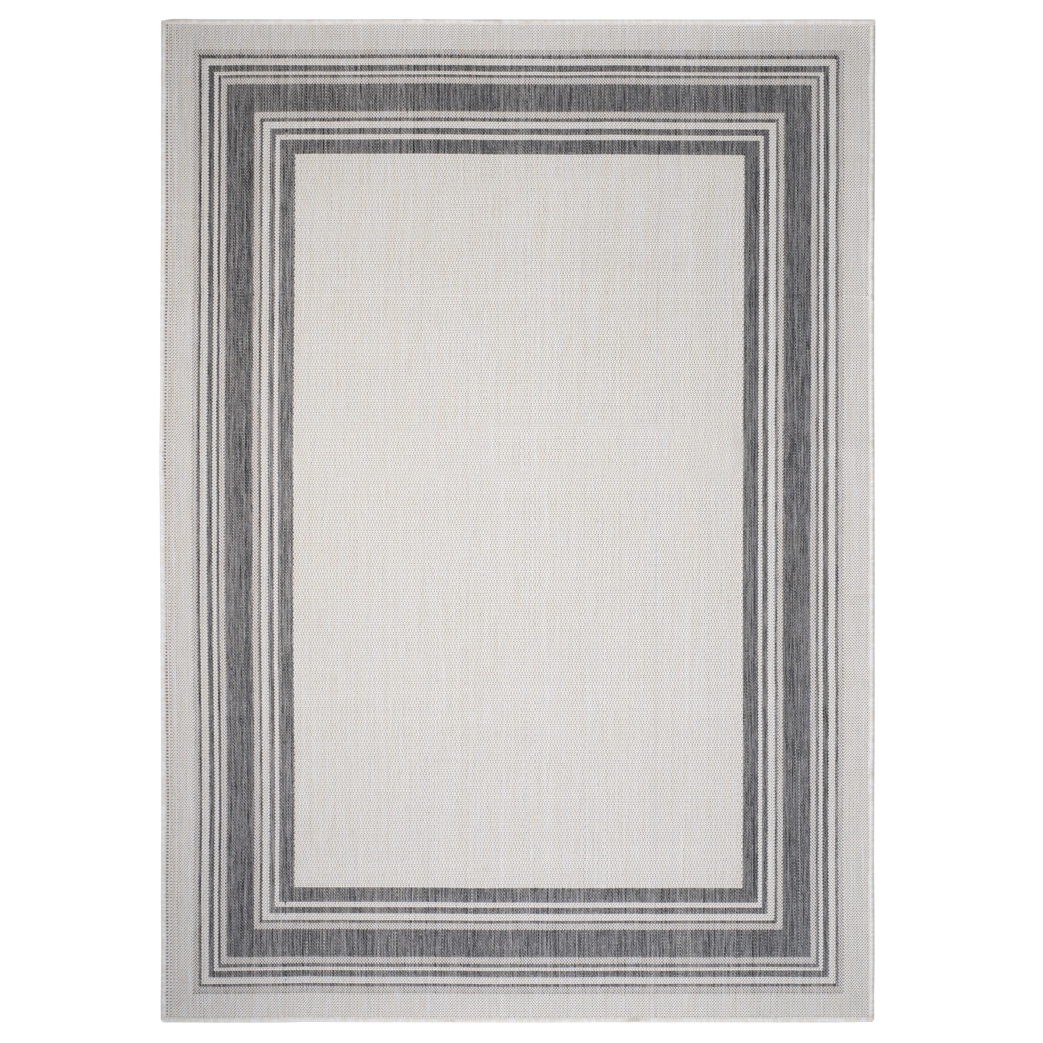 Sevita Framing Striped Bordered Indoor Outdoor Rug