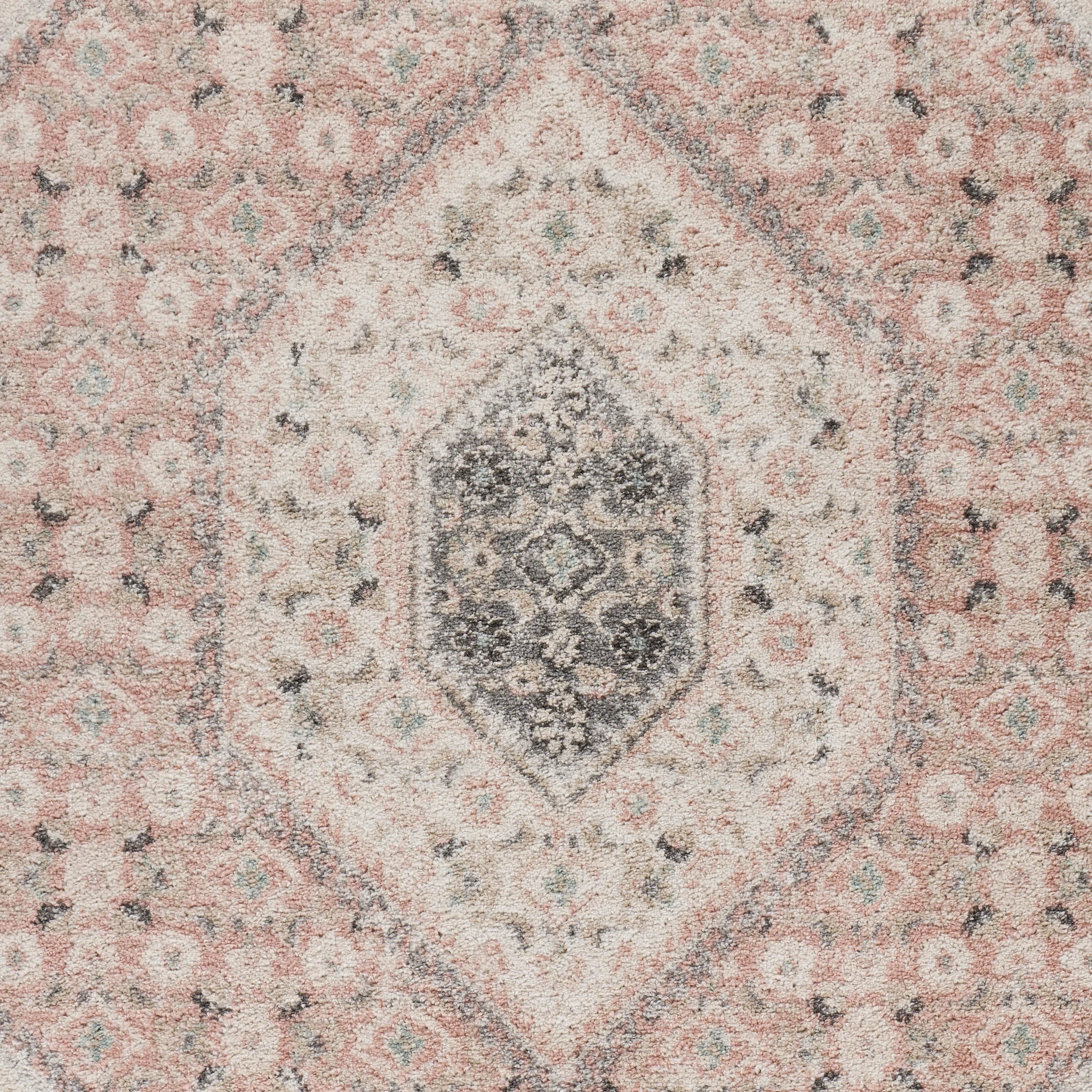 Sevita Soft Pink and Gray Oriental Area Rug