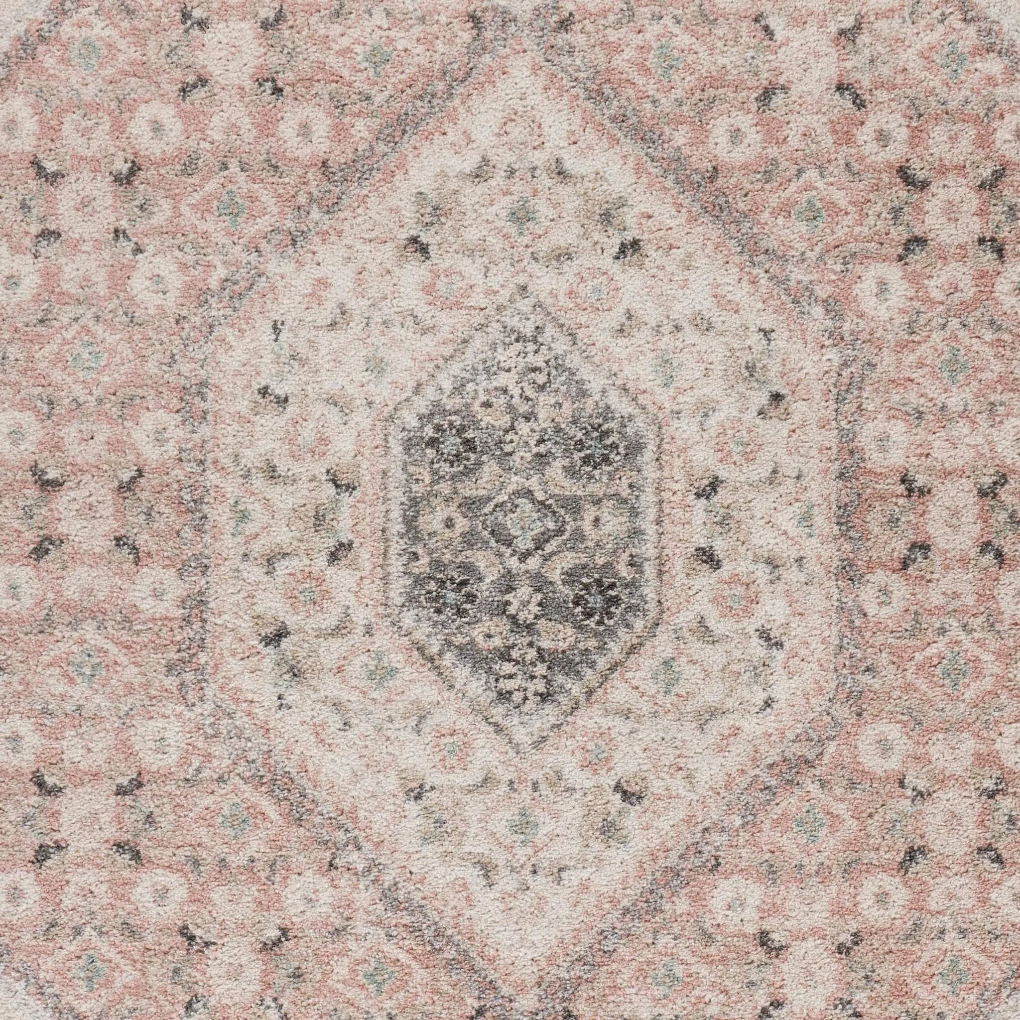 Sevita Soft Pink and Gray Oriental Area Rug