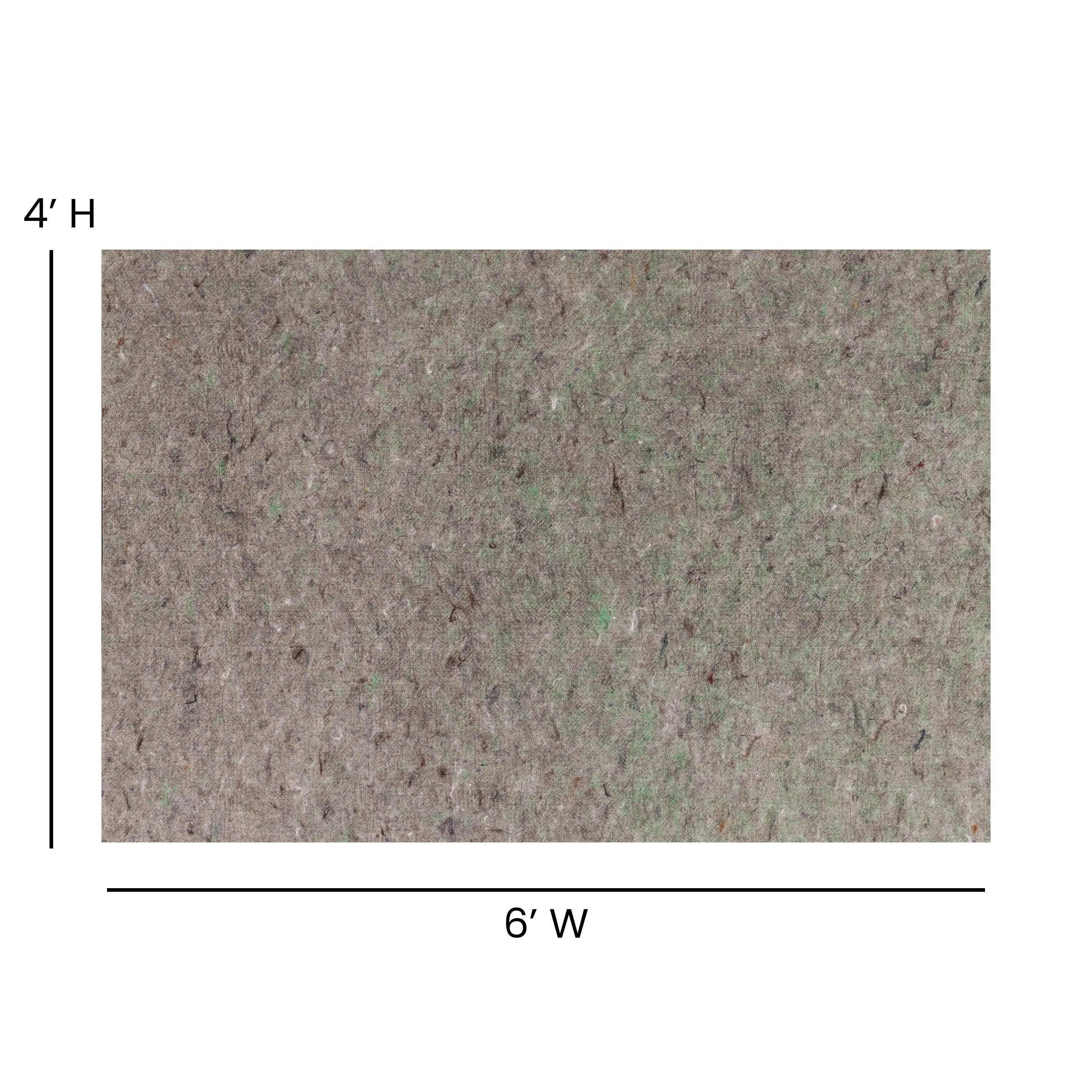 Slide-Stop Multi-Surface Reversible Non-Slip Cushion Rug Pad. 1/4 Thick. Floor Protection. for 4'x6' Area Rug. Gray