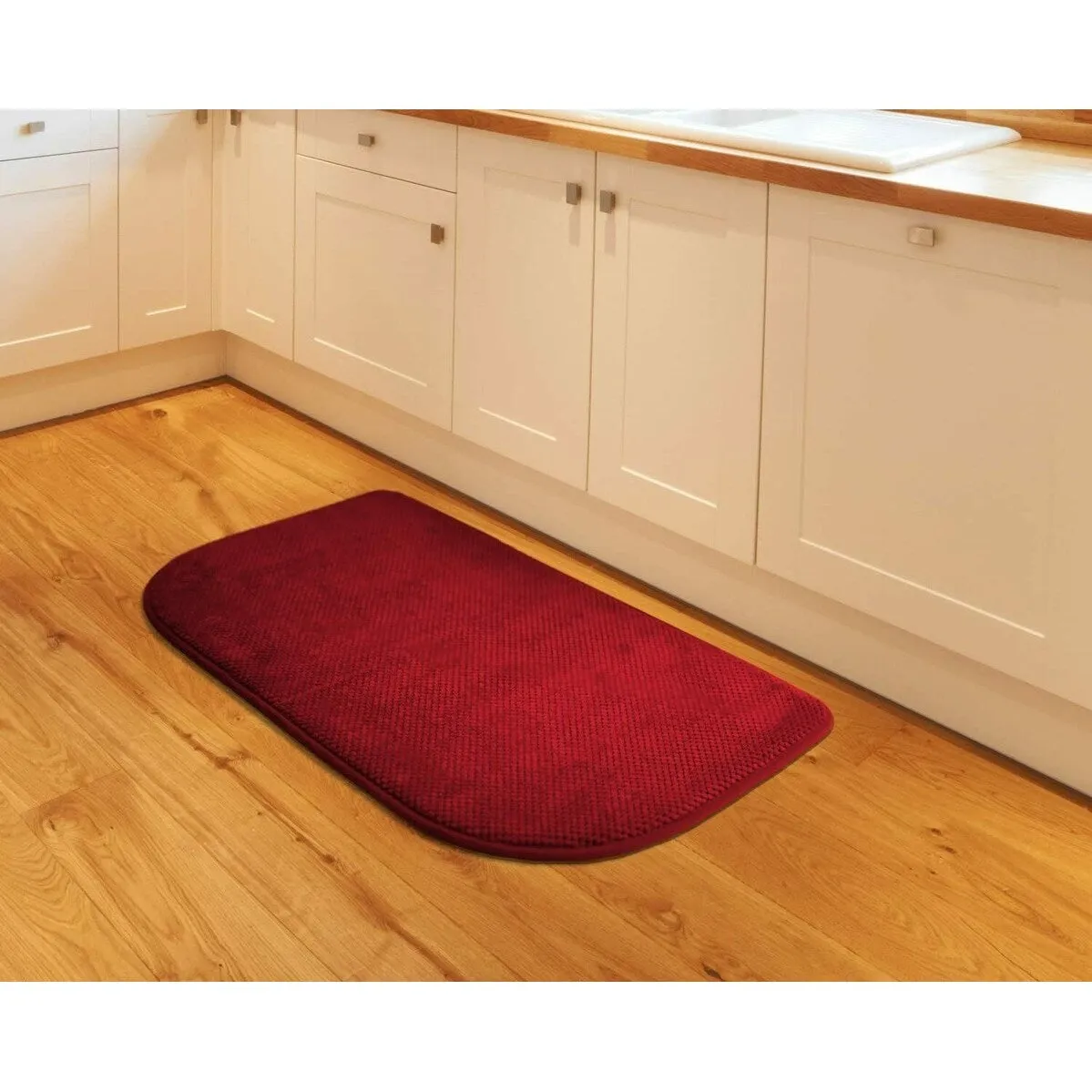 Soft Plush Memory Foam Kitchen Rug Mat - Non-Slip Backing - 18x30 Inch - 18x30 Rectangle