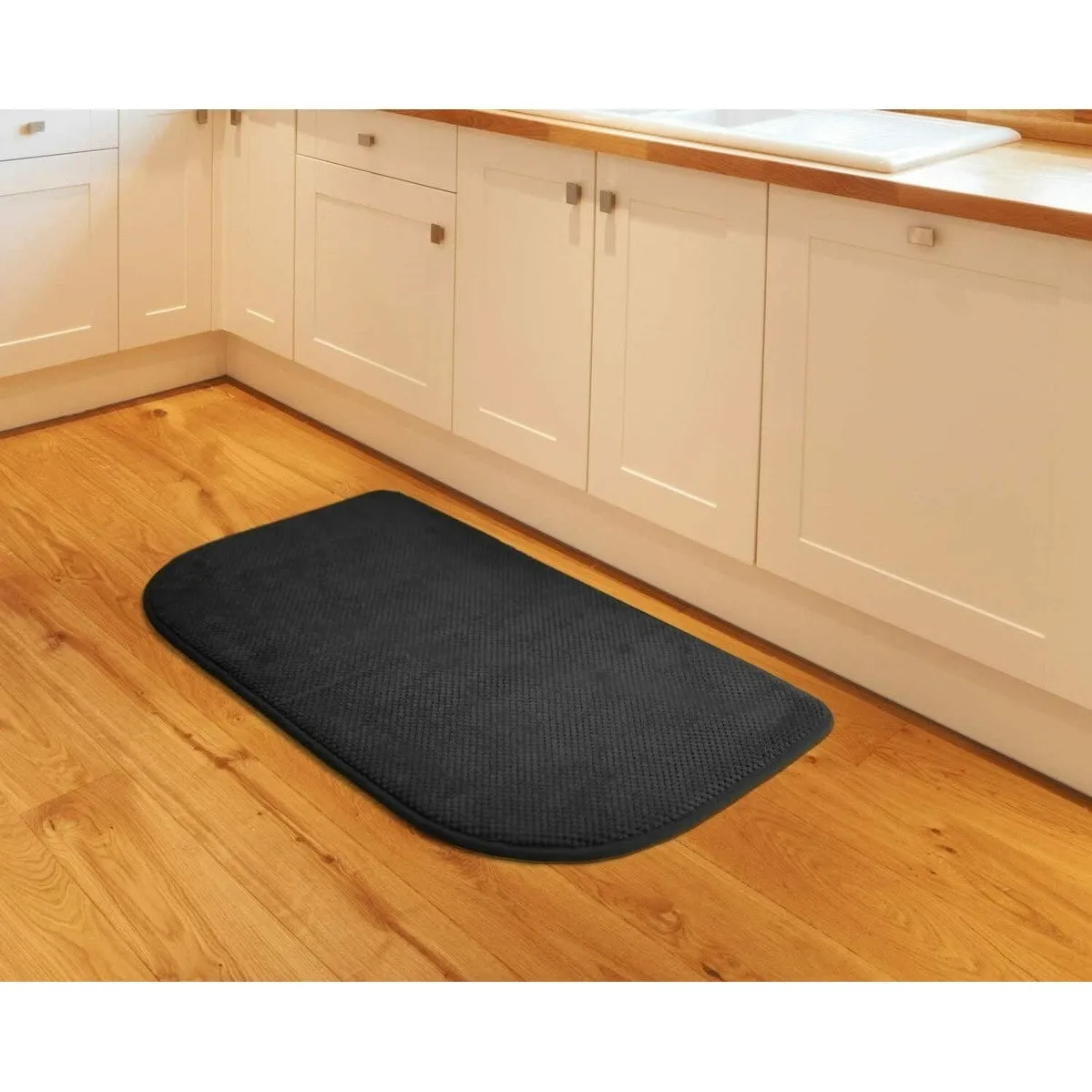 Soft Plush Memory Foam Kitchen Rug Mat - Non-Slip Backing - 18x30 Inch - 18x30 Rectangle