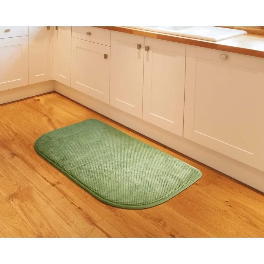 Soft Plush Memory Foam Kitchen Rug Mat - Non-Slip Backing - 18x30 Inch - 18x30 Rectangle