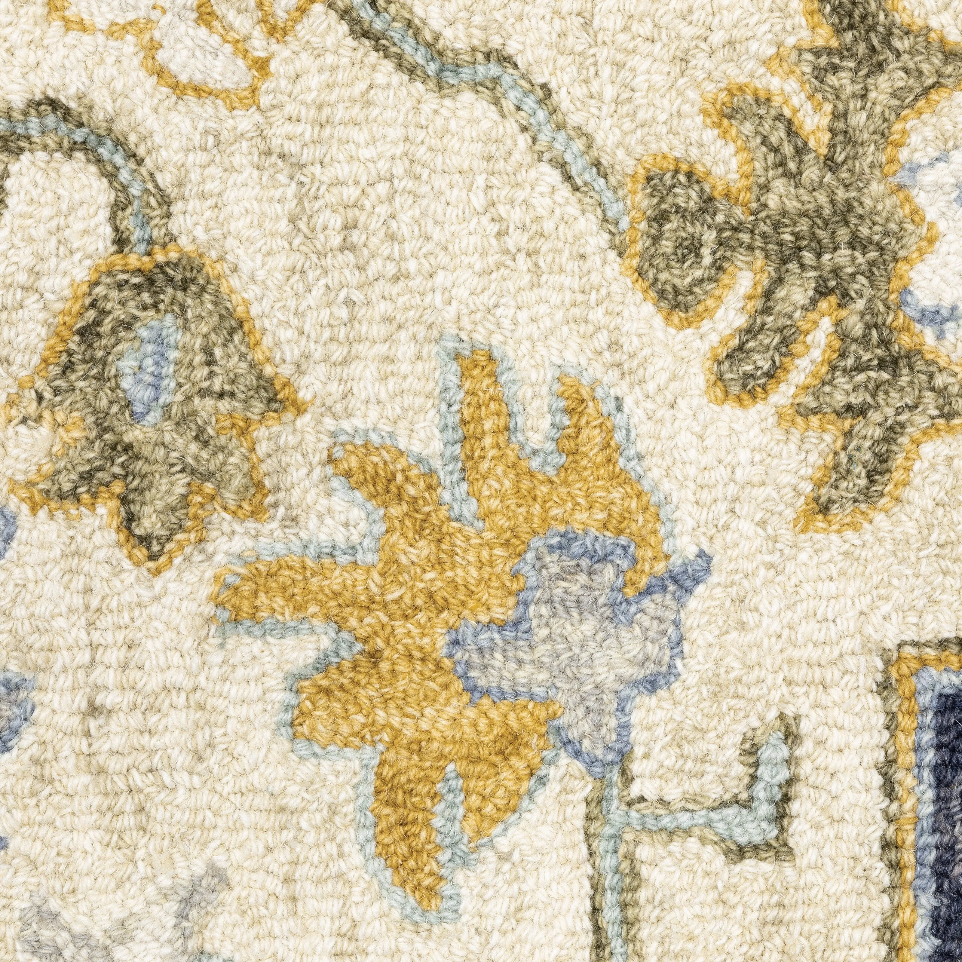 Style Haven Ava Hand-tufted Wool Loop-pile Vintage Medallion Blue/Cream Area Rug