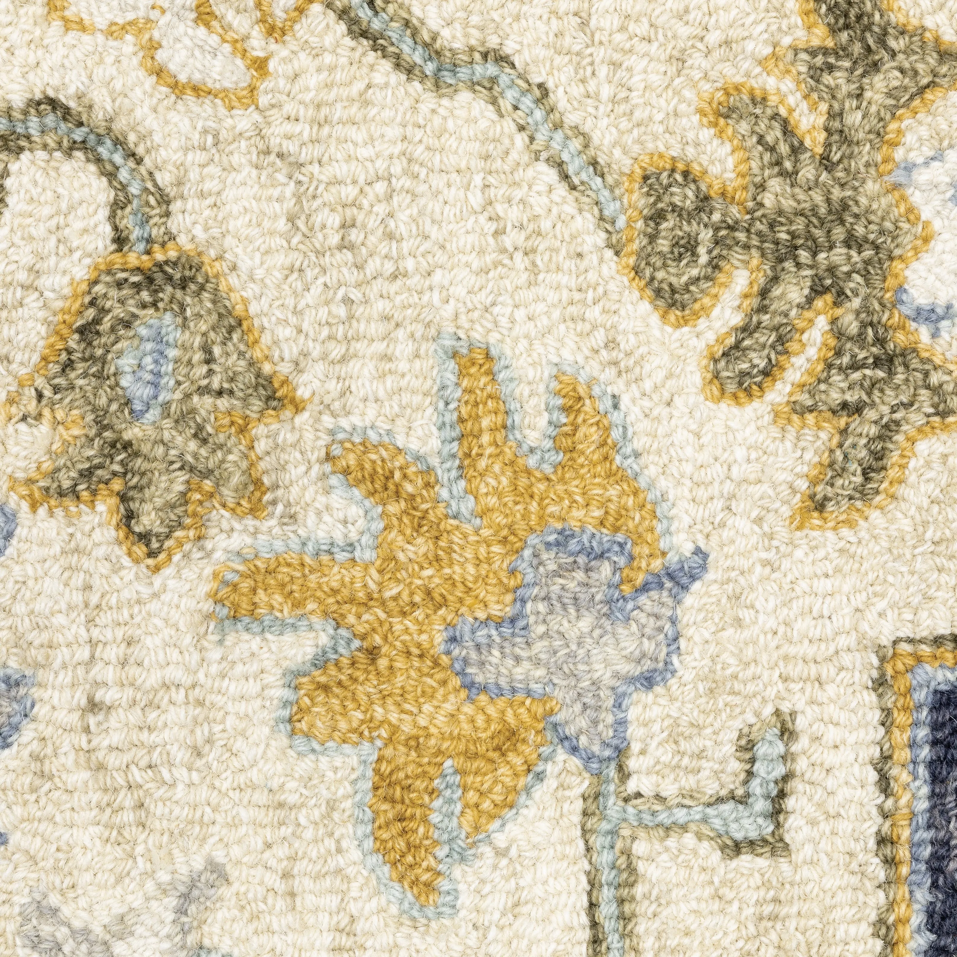 Style Haven Ava Hand-tufted Wool Loop-pile Vintage Medallion Blue/Cream Area Rug