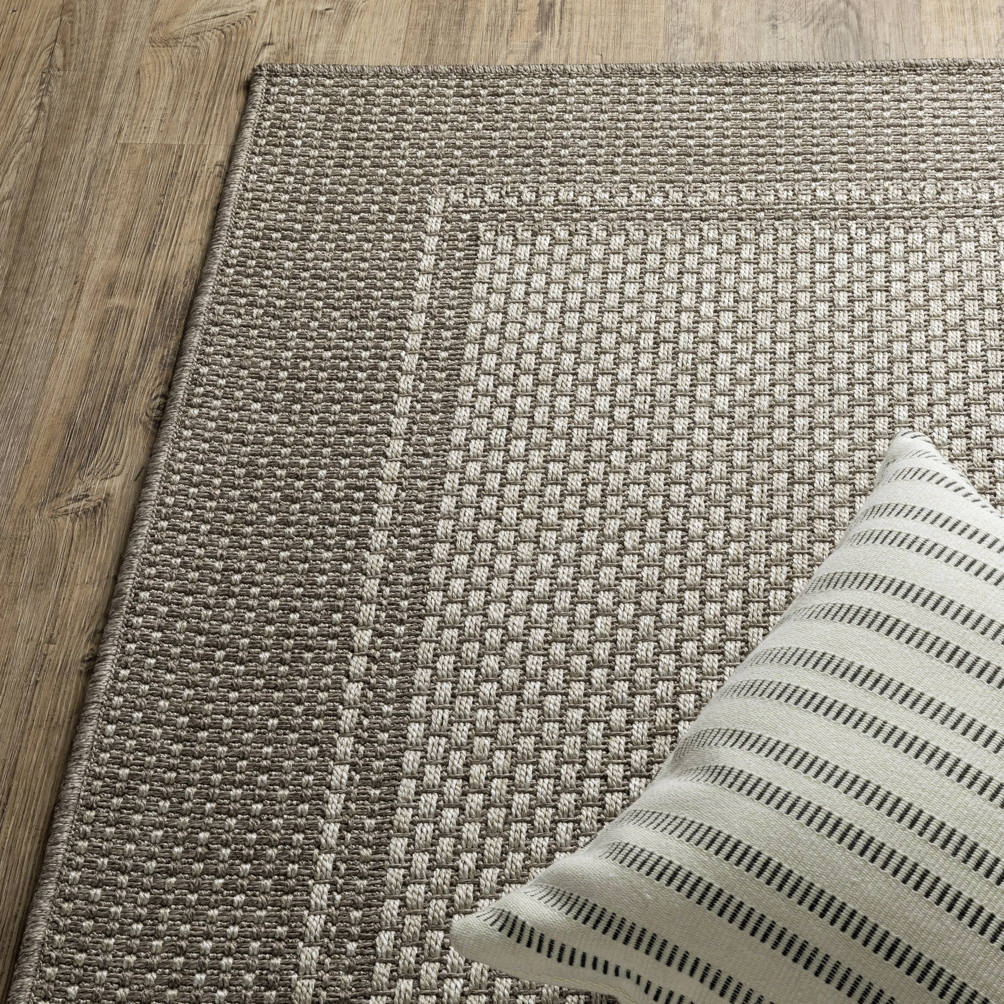Style Haven Calayan Woven Border Grey Ultimate Performance Area Rug~