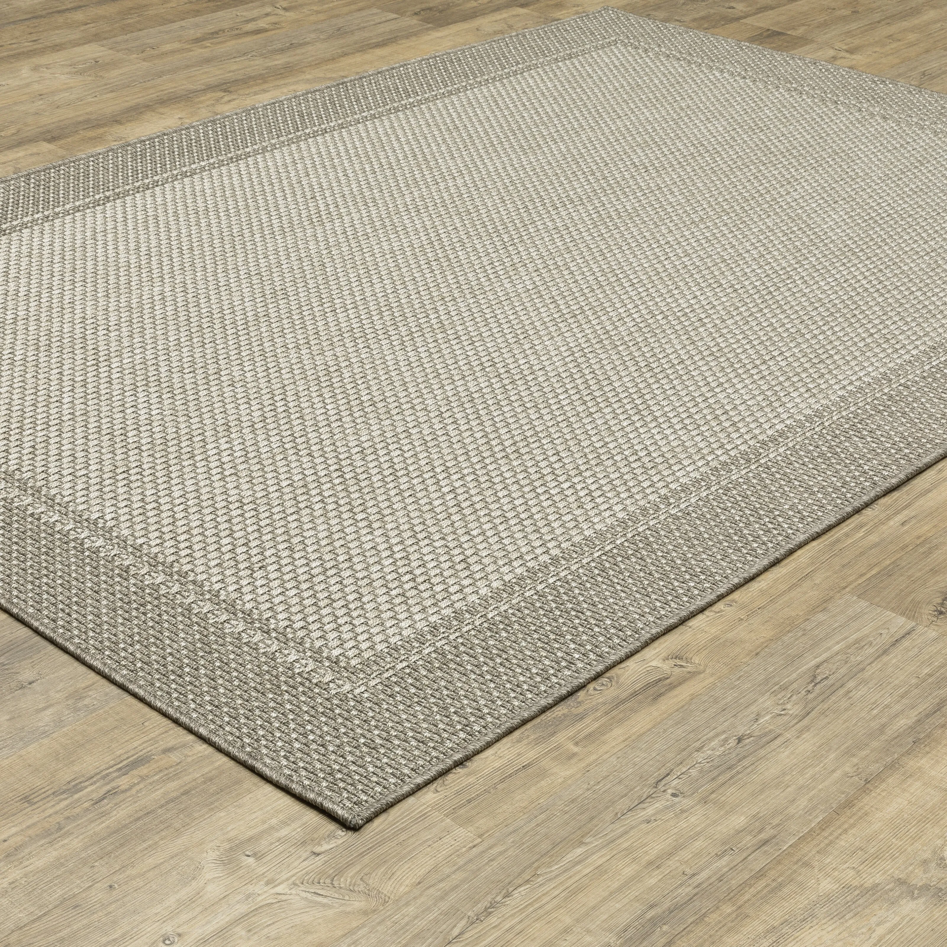 Style Haven Calayan Woven Border Grey Ultimate Performance Area Rug~