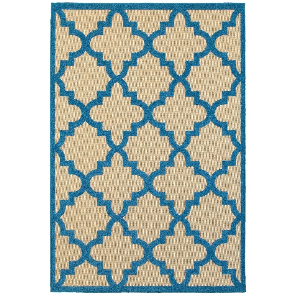 Style Haven Cara Mixed Pile Quatrafoil Lattice Indoor/ Outdoor Area Rug