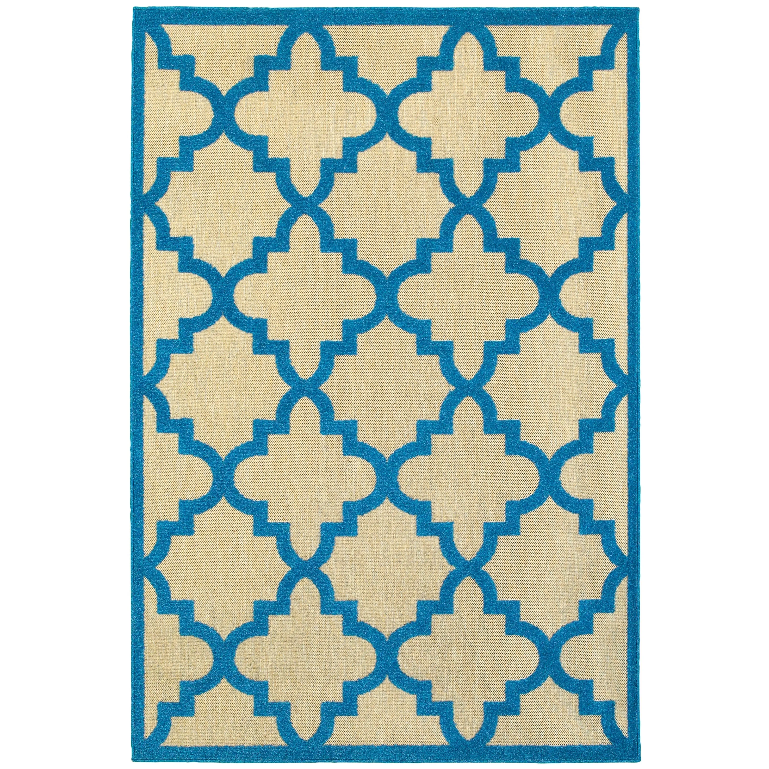 Style Haven Cara Mixed Pile Quatrafoil Lattice Indoor/ Outdoor Area Rug