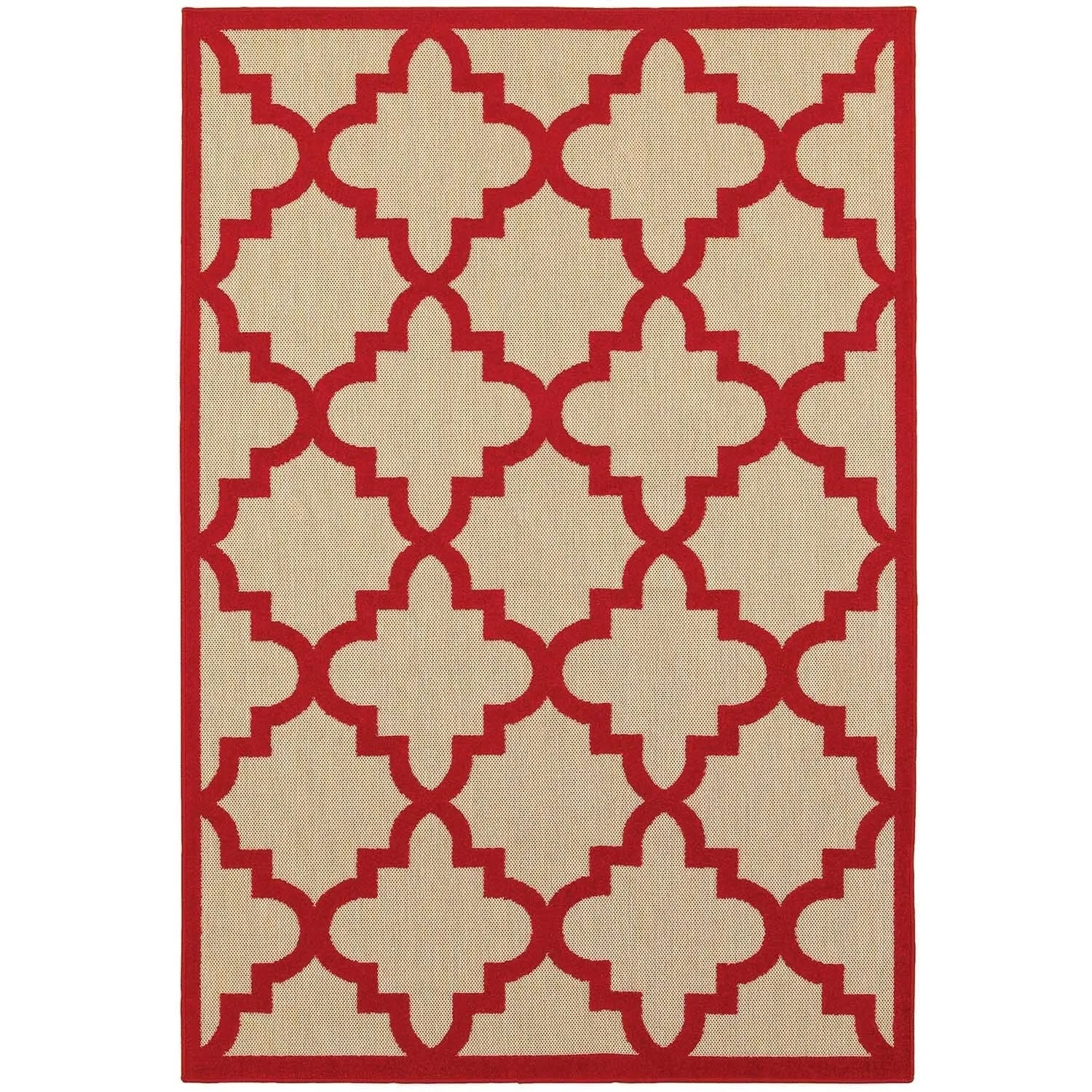 Style Haven Cara Mixed Pile Quatrafoil Lattice Indoor/ Outdoor Area Rug