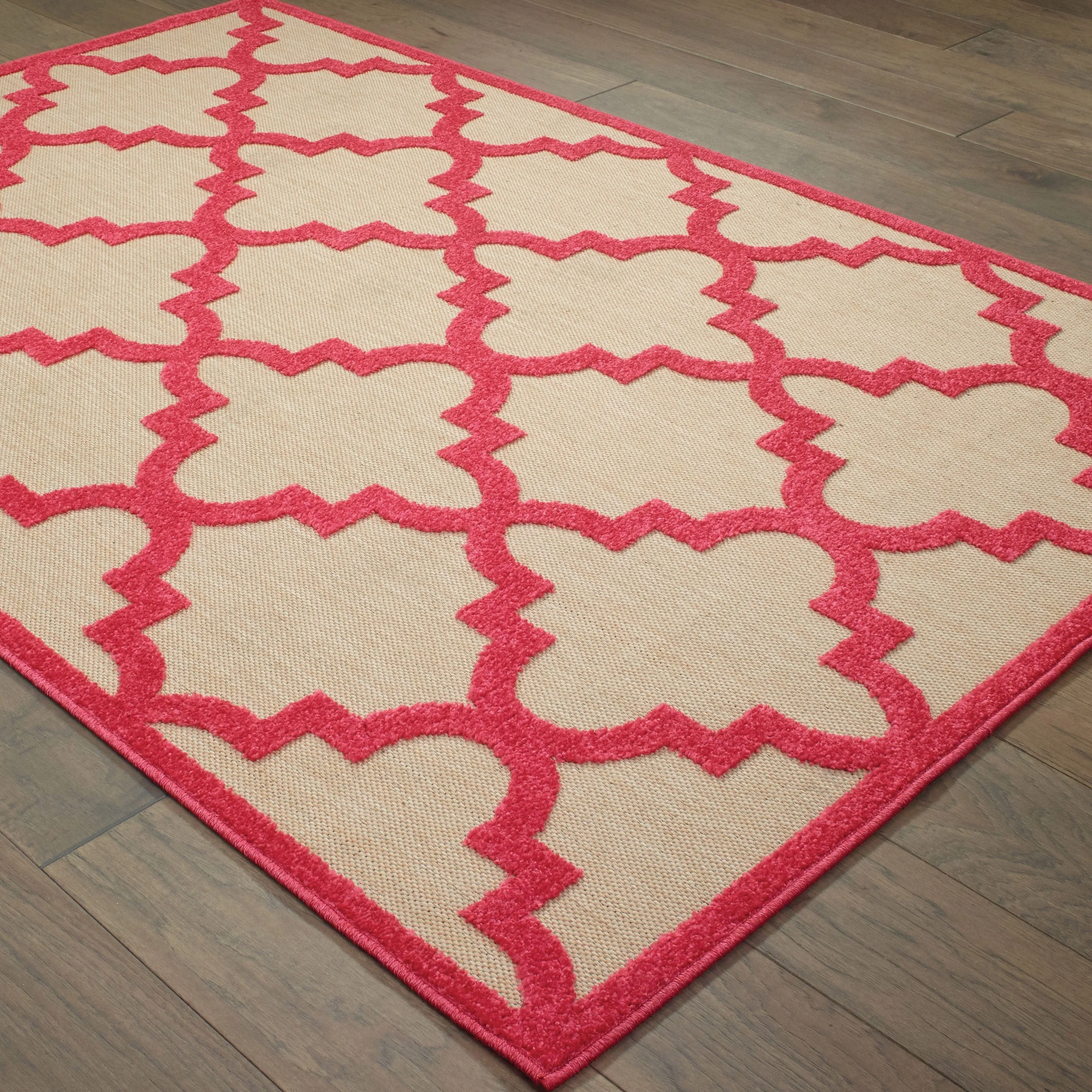 Style Haven Cara Mixed Pile Quatrafoil Lattice Indoor/ Outdoor Area Rug