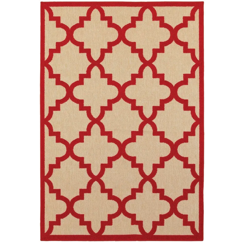 Style Haven Cara Mixed Pile Quatrafoil Lattice Indoor/ Outdoor Area Rug