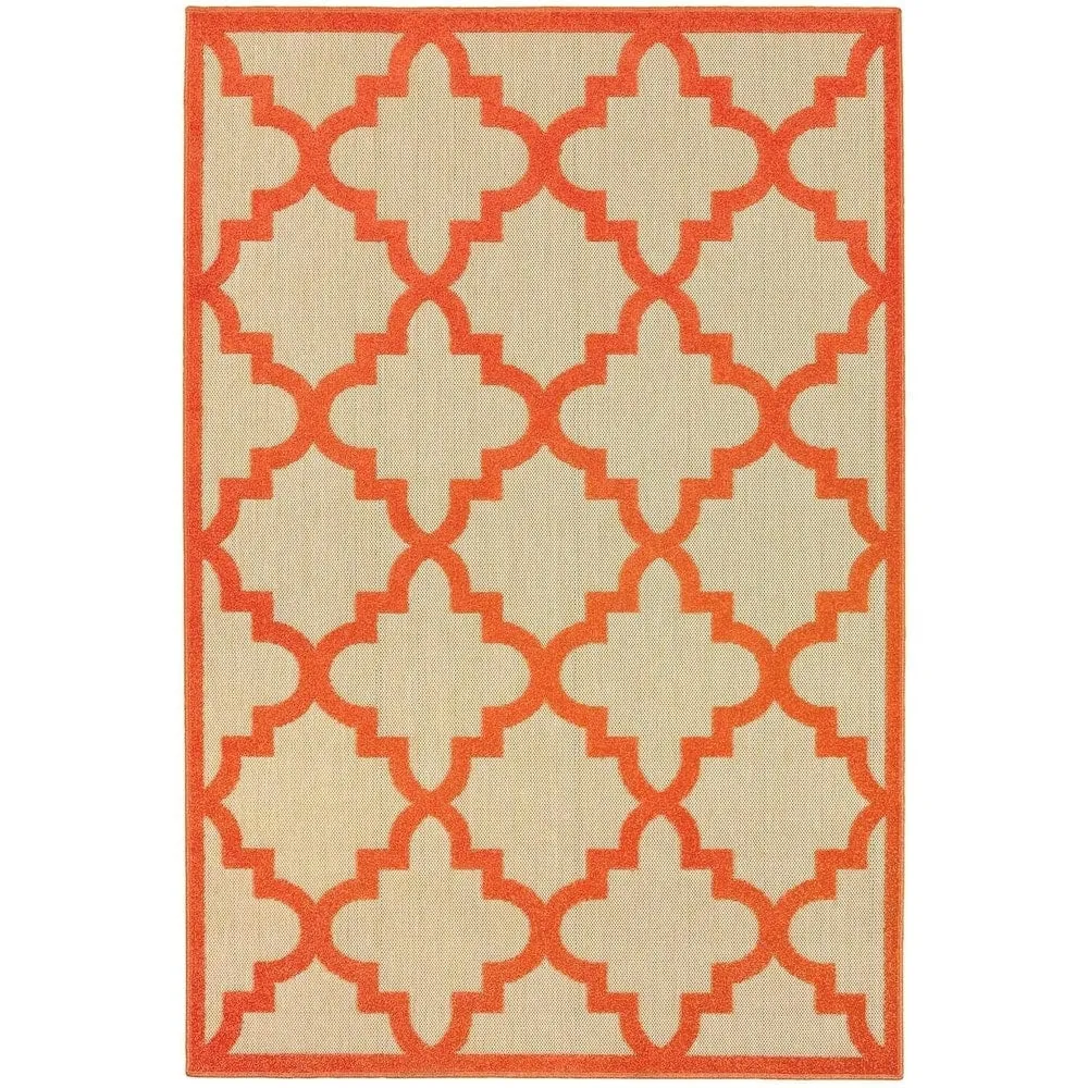 Style Haven Cara Mixed Pile Quatrafoil Lattice Indoor/ Outdoor Area Rug